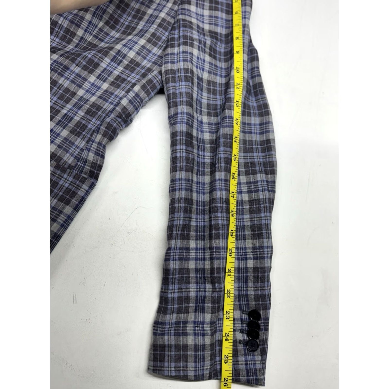 Banana Republic Banana Republic Linen Plaid Blazer Sport Coat Mens 42R Tailored Fit Lightweight Blue Plaid 42 Mens Blazer Tailored Linen 42R Size 42R - 7 Thumbnail
