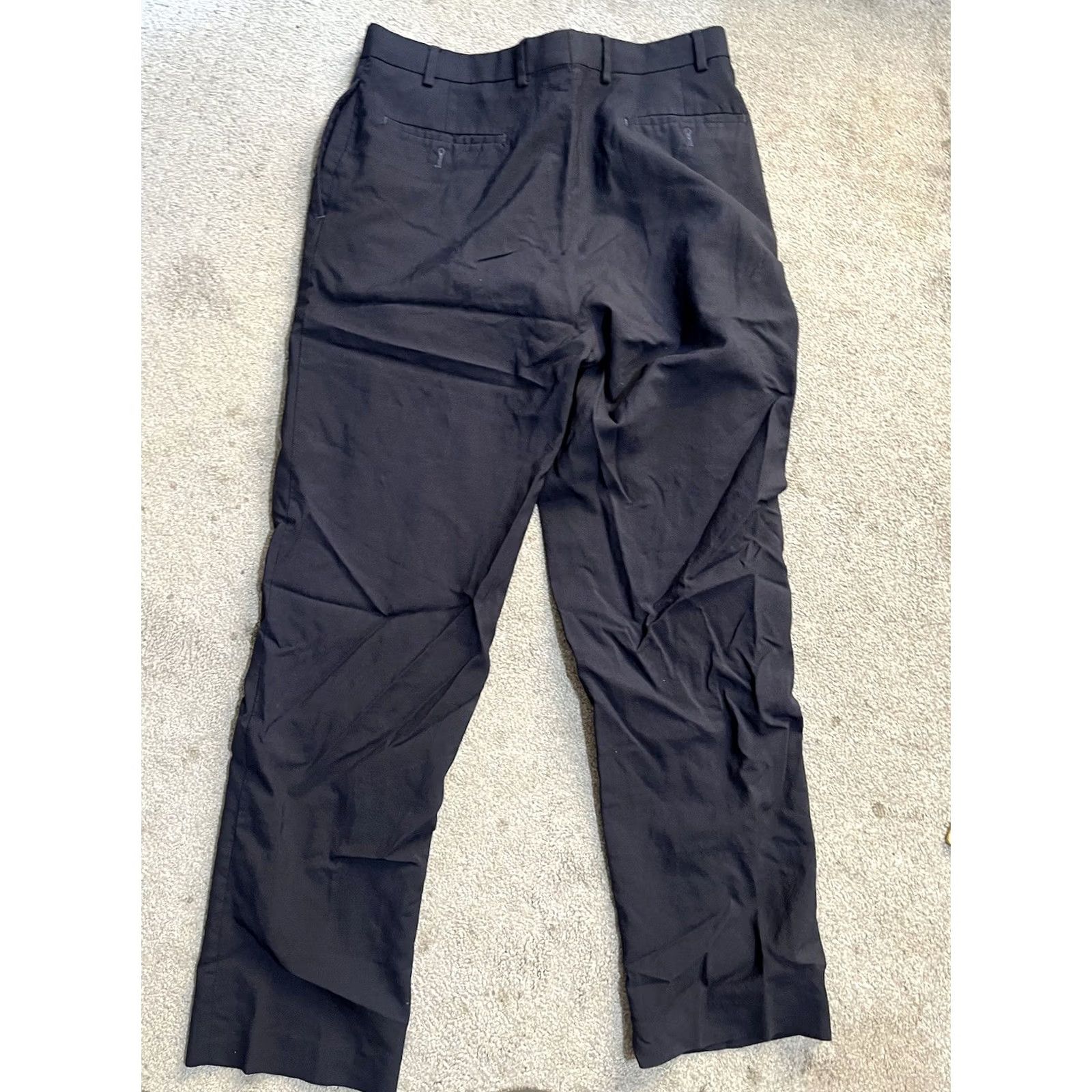 Ralph Lauren VINTAGE Lauren Ralph Lauren Flat Front Pants Comfort Navy Blue Men’s 36x32 Size US 36 / EU 52 - 3 Thumbnail