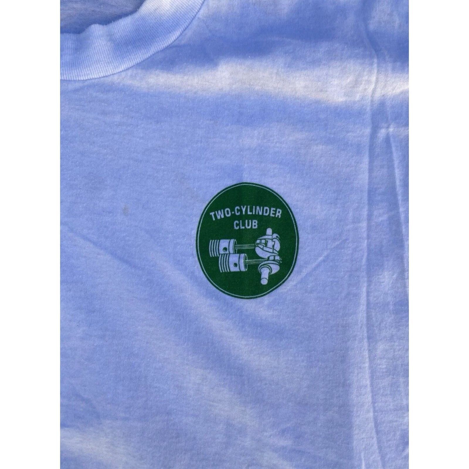 Vintage Vintage Screen Stars T-Shirt Two Cylinder Club Graphic Tee White XL Men Short Sleeve Cotton Blend **(Country of Origin: United States)** Size US XL / EU 56 / 4 - 3 Thumbnail
