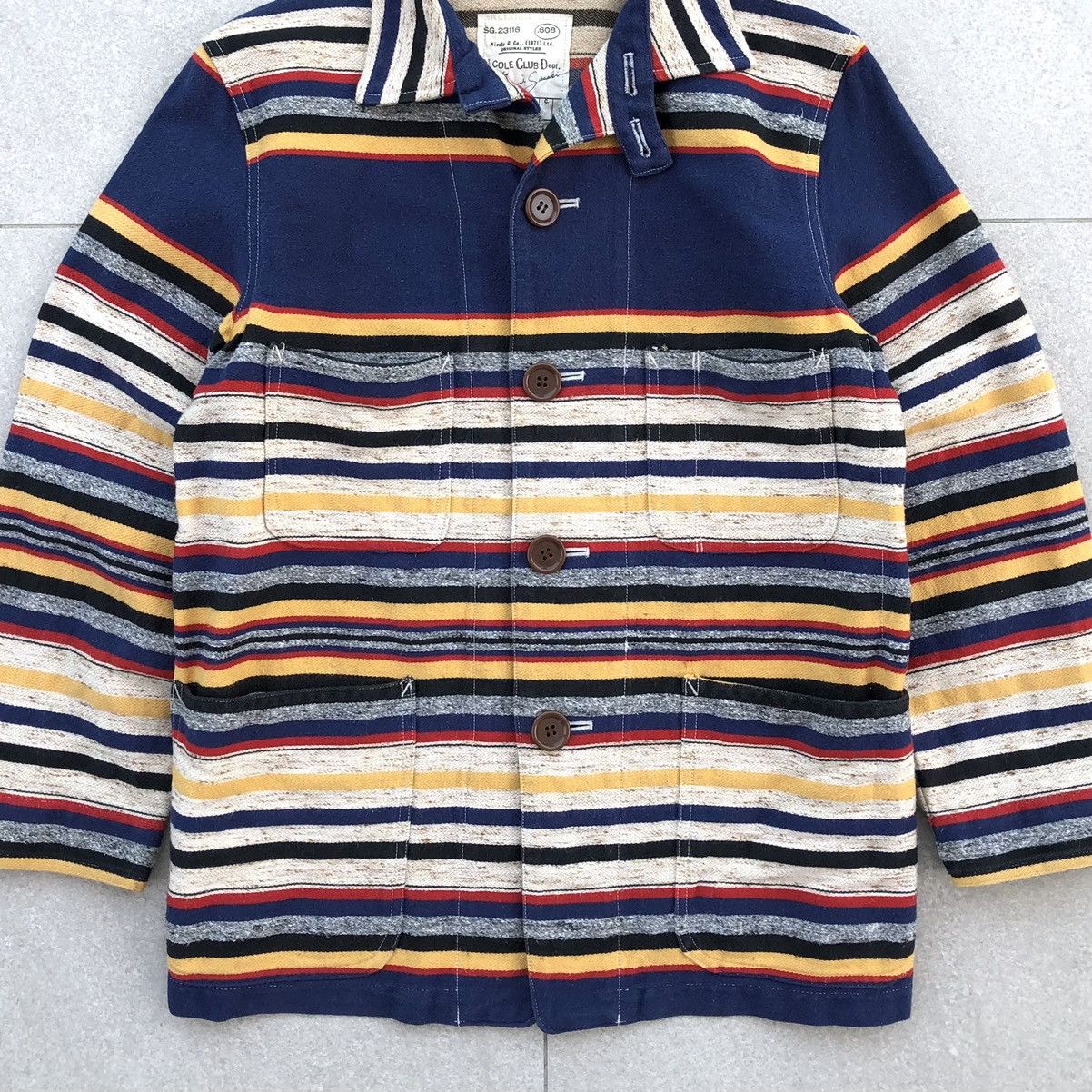Nicole Club Nicole Club Dept. Multicolour Stripped Canves Coat Jacket Size S / US 4 / IT 40 - 6 Thumbnail
