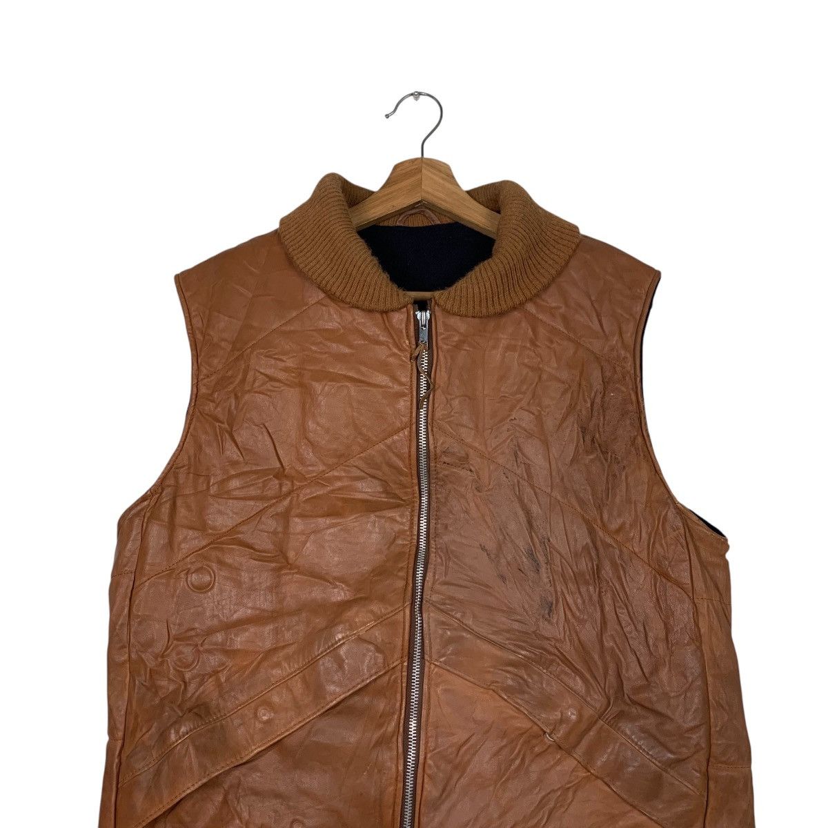 Leather 90’s CRESCO Outerwear Brown Leather Vest #2152-C95 Size US M / EU 48-50 / 2 - 2 Thumbnail