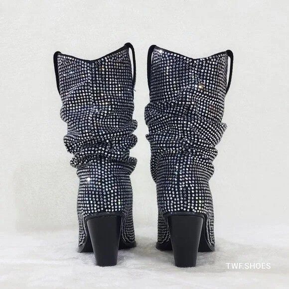 Other Carry Iridescent Rhinestone Western Cowgirl Ankle Boots NEW Size US 6.5 / IT 36.5 - 4 Thumbnail