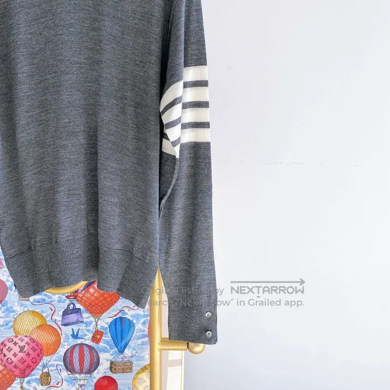 Thom Browne Thom Browne Grey Crewneck Knit Sweater Size US M / EU 48-50 / 2 - 6 Thumbnail
