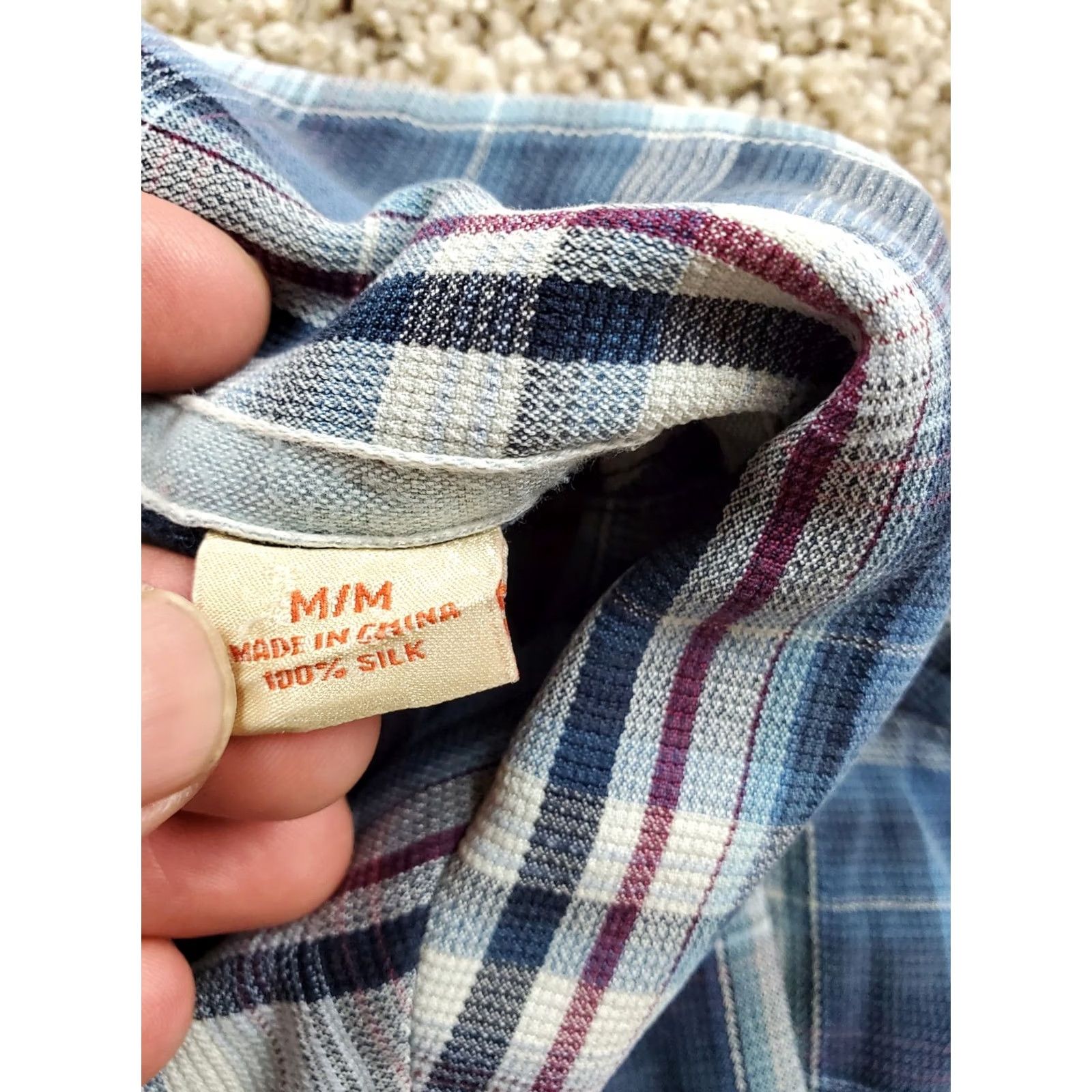 Tommy Bahama Tommy Bahama Shirt Medium Men Blue Plaid Button Up 100% Silk Short Sleeve Pocket Size US M / EU 48-50 / 2 - 4 Thumbnail