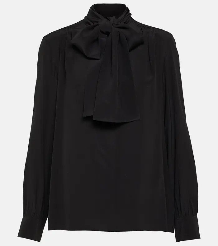Saint Laurent Paris o1bcso1str1124 Blouse Lavalliere Cravate in Noir Size US XS / EU 42 / 0 - 1 Preview