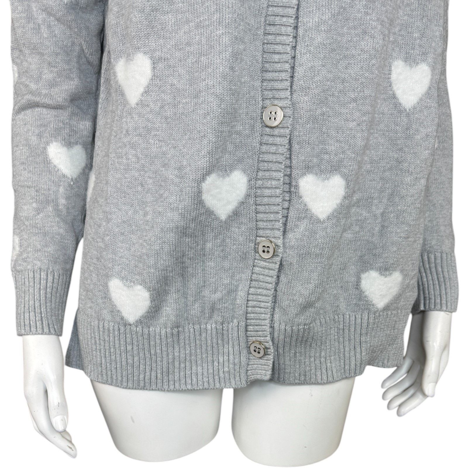 Other Belle by Kim GravelFuzzy Heart Cardigan Heather Gray Medium Size M / US 6-8 / IT 42-44 - 8 Thumbnail