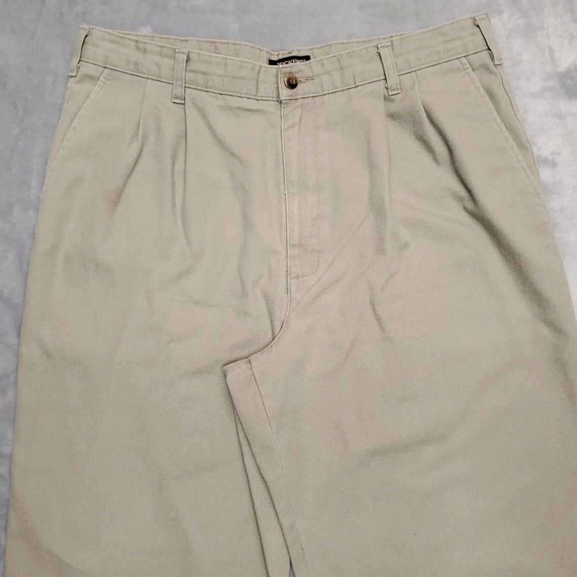 Dockers VTG Dockers Pants Mens 36x32 Chino Pleated Cotton Canvas Beige 100% Cotton Casual 90s Mens Size US 36 / EU 52 - 3 Thumbnail