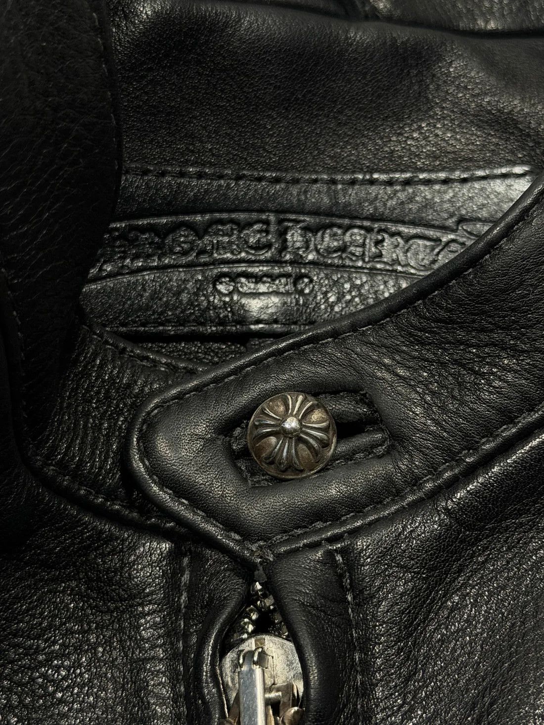 Chrome Hearts Chrome Hearts Cross Patch Leather Jacket Red Racing Stripe Size US S / EU 44-46 / 1 - 9 Thumbnail