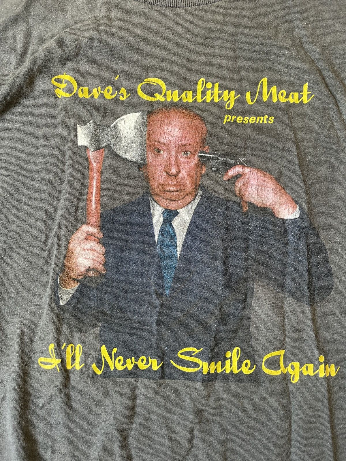 Vintage Rare Dave’s Quality Meats alfred hichcock tee Size US M / EU 48-50 / 2 - 2 Thumbnail