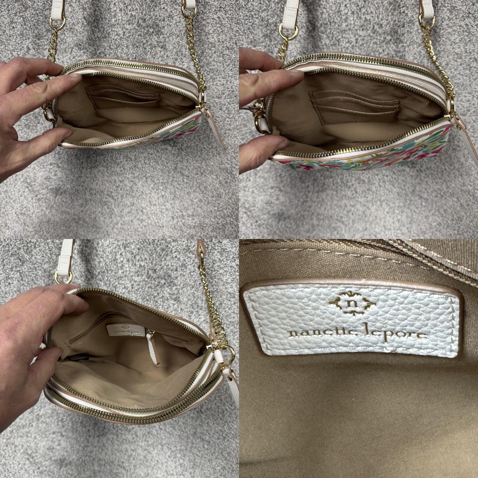 Nanette Lepore Nanette Lepore Crossbody Bag Small Floral Faux Leather Chain Strap Spring Summer Size ONE SIZE - 9 Thumbnail