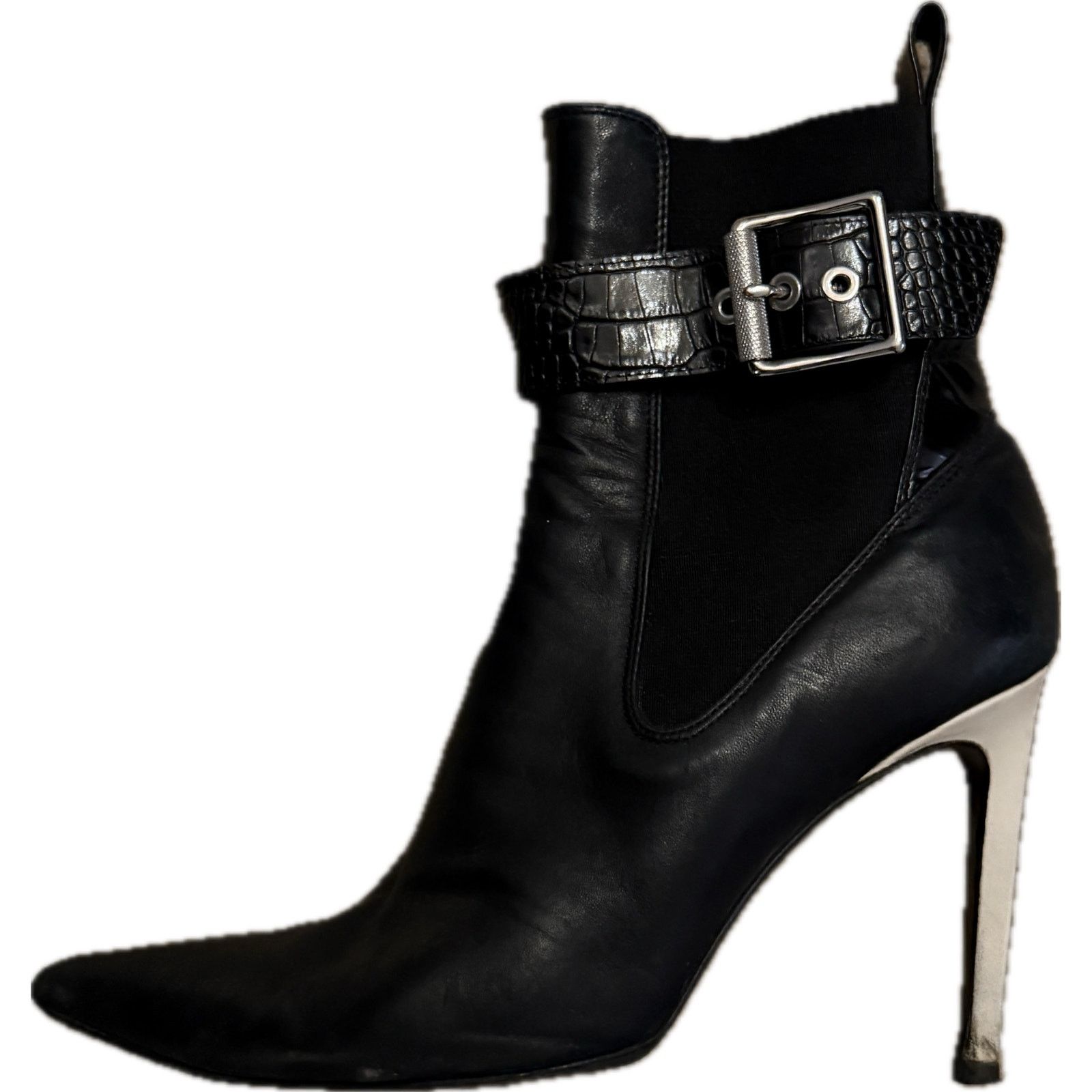 Rag & Bone rag & bone Wren black leather stiletto booties - size 10 Size US 10 / IT 40 - 3 Thumbnail
