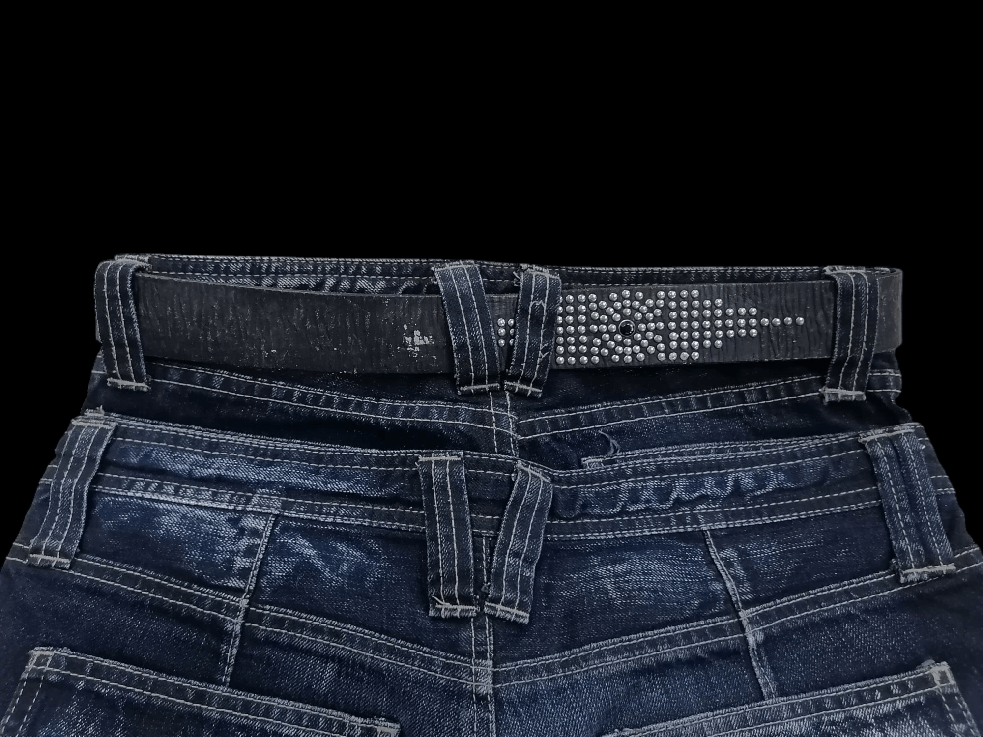 Genuine Leather × Japanese Brand Vintage Leather Studded Buckle Belts Size ONE SIZE - 3 Thumbnail