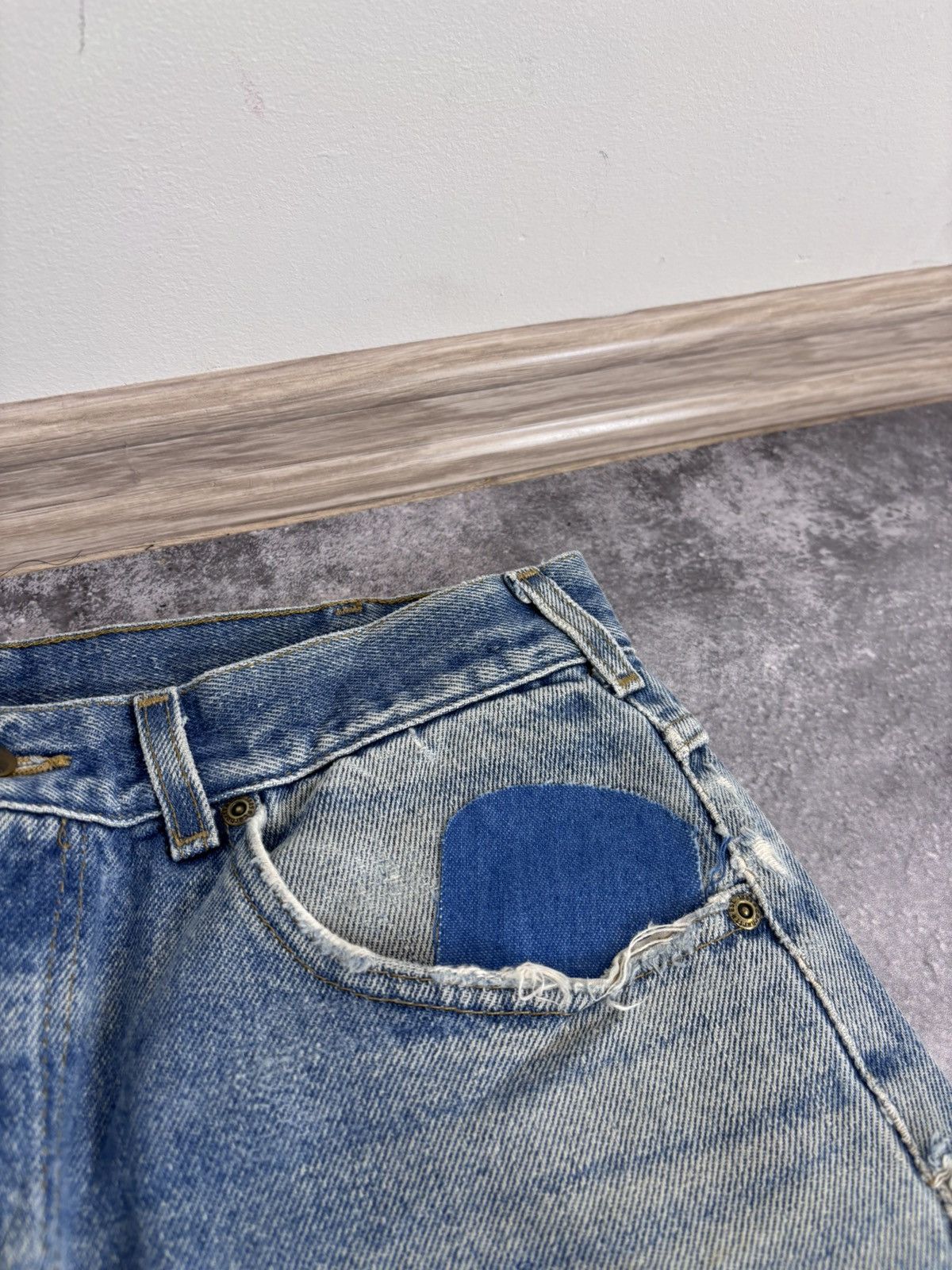 Carhartt Vintage Carhartt Faded Light Blue Denim Jeans B17 DST Size US 33 - 20 Thumbnail
