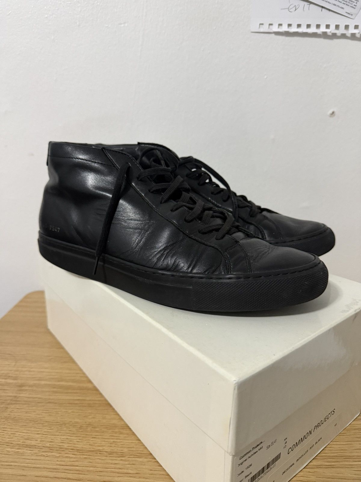 Common Projects BLACK COMMON PROJECTS ACHILLES US 8 41 HI TOP LUXARY SNEAKER Size US 8 / EU 41 - 1 Thumbnail