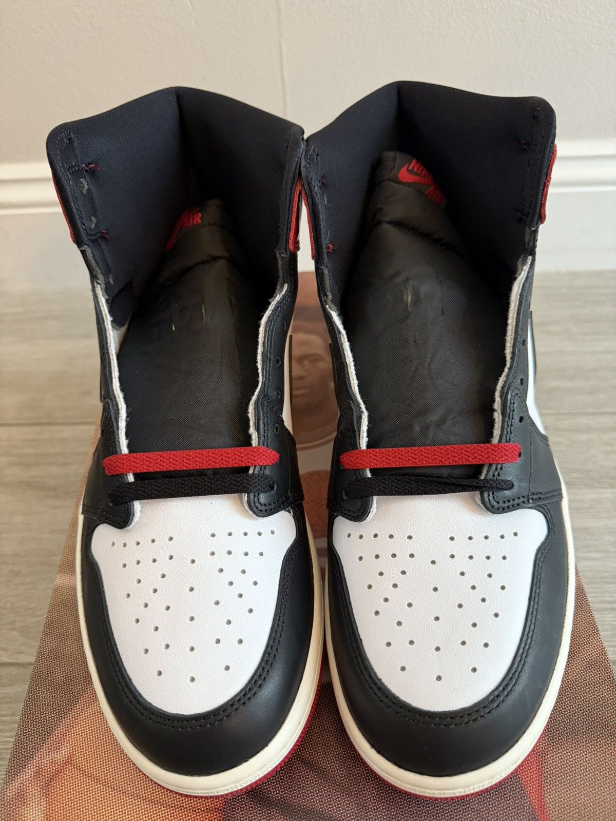 Jordan Brand Jordan 1 Retro High OG Black Toe Reimagined Red White Sz 12 Size US 12 / EU 45 - 5 Thumbnail