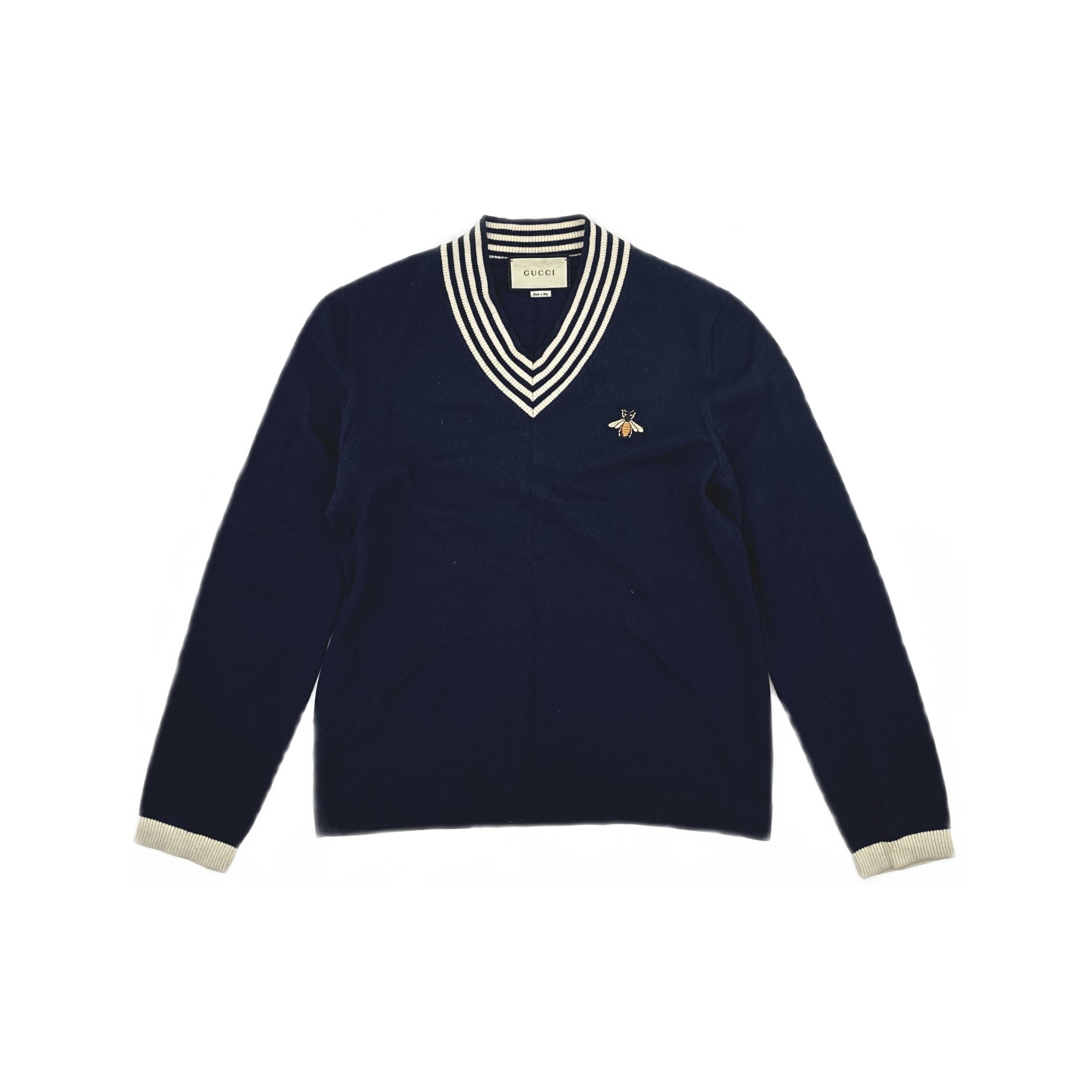 Gucci Gucci Bee V-Neck Knit Sweater Size L Size US L / EU 52-54 / 3 - 1 Thumbnail