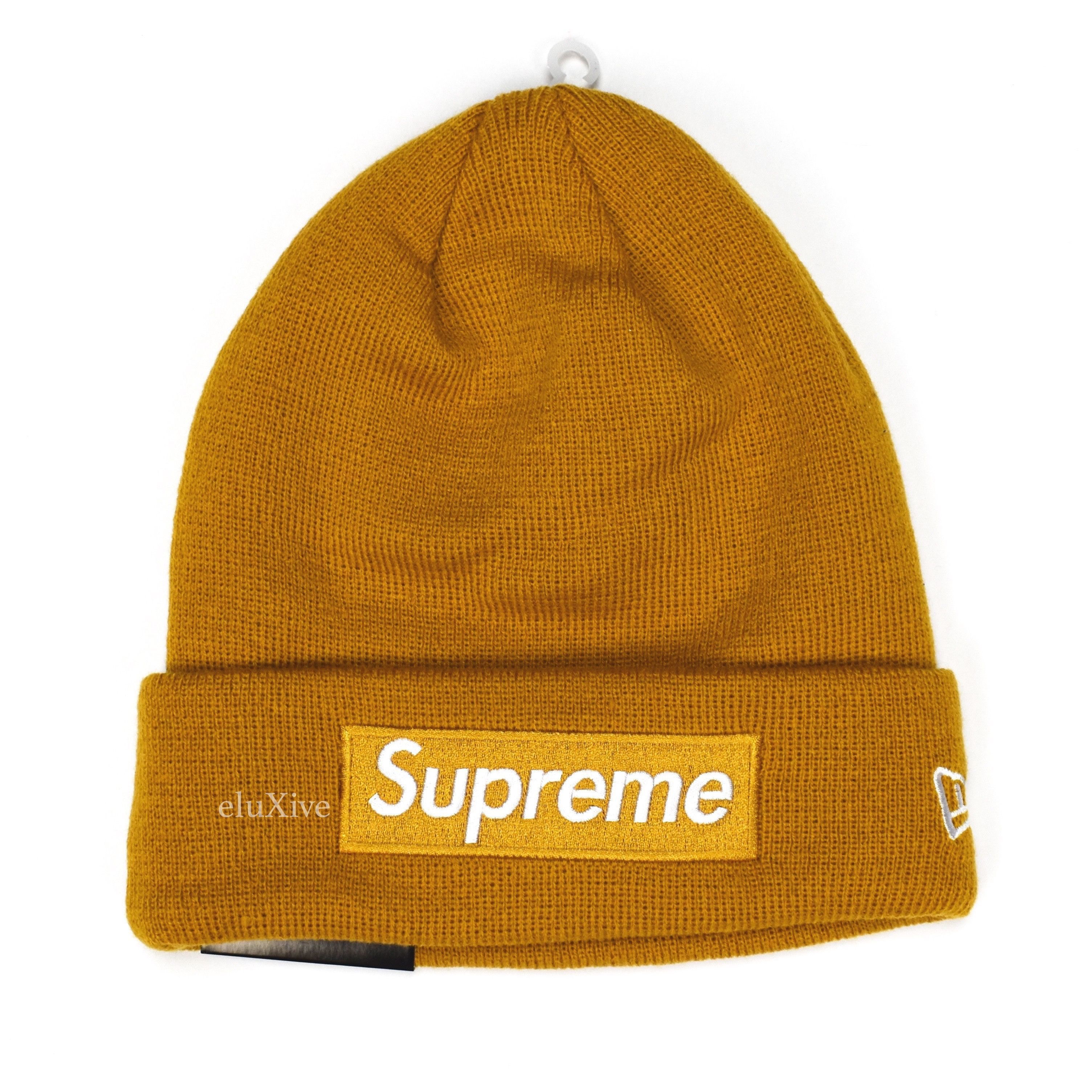 New Era × Supreme Supreme FW18 Mustard Box Logo Beanie DS Size ONE SIZE - 1 Preview