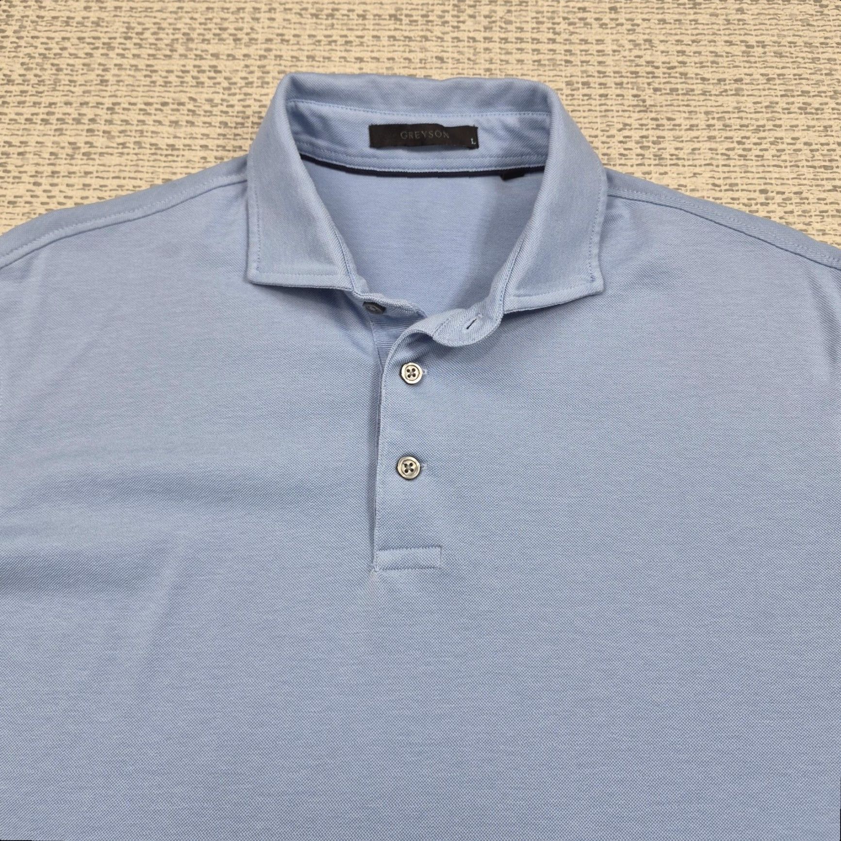 Vintage Greyson Golf Polo Shirt Mens Large Blue Solid Performance Stretch Knit Polo Shirt Size US L / EU 52-54 / 3 - 4 Thumbnail