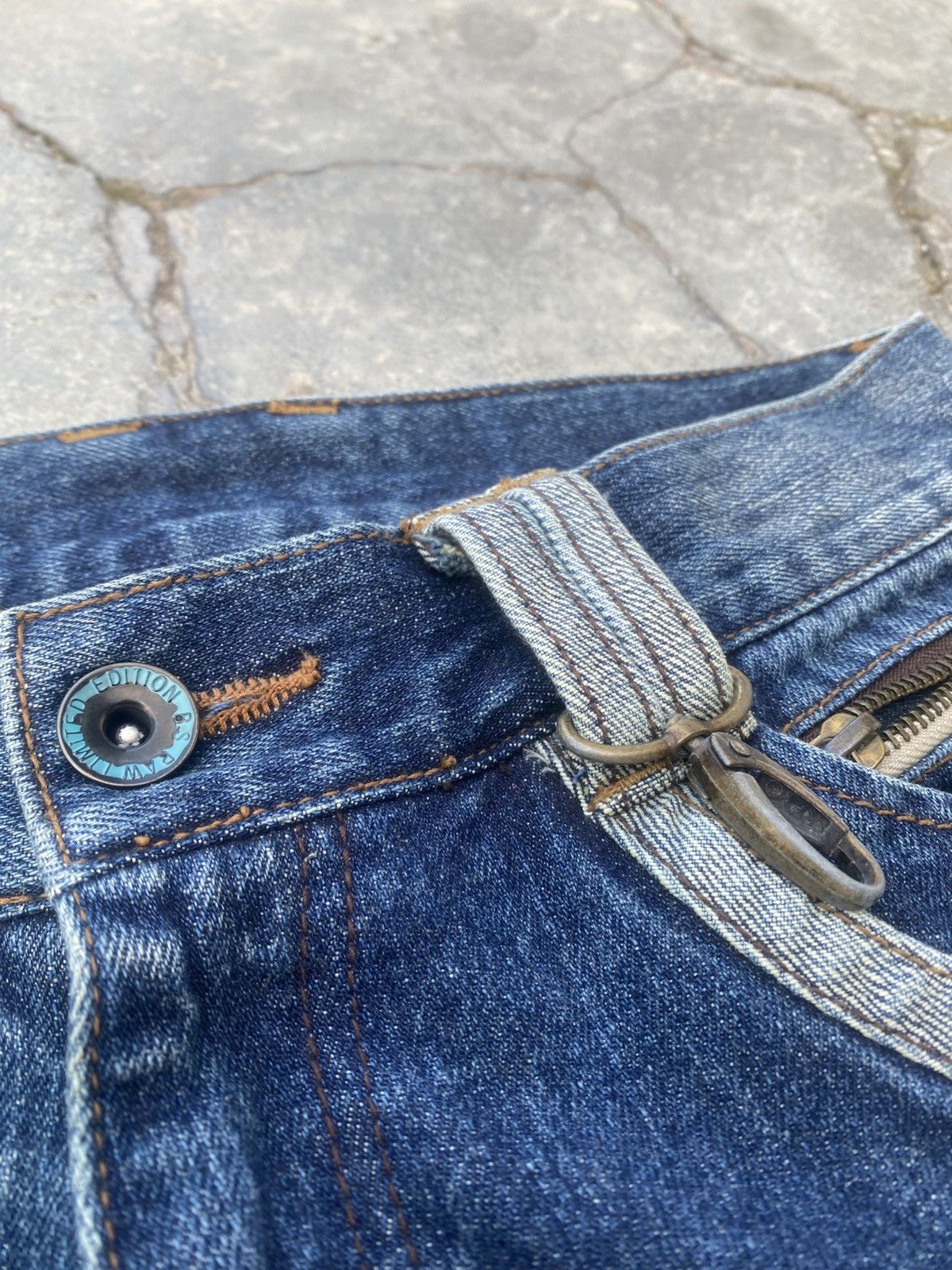 Japanese Brand B.S RAW Claw Mark Twisted Flared Jeans Size US 30 / EU 46 - 11 Thumbnail