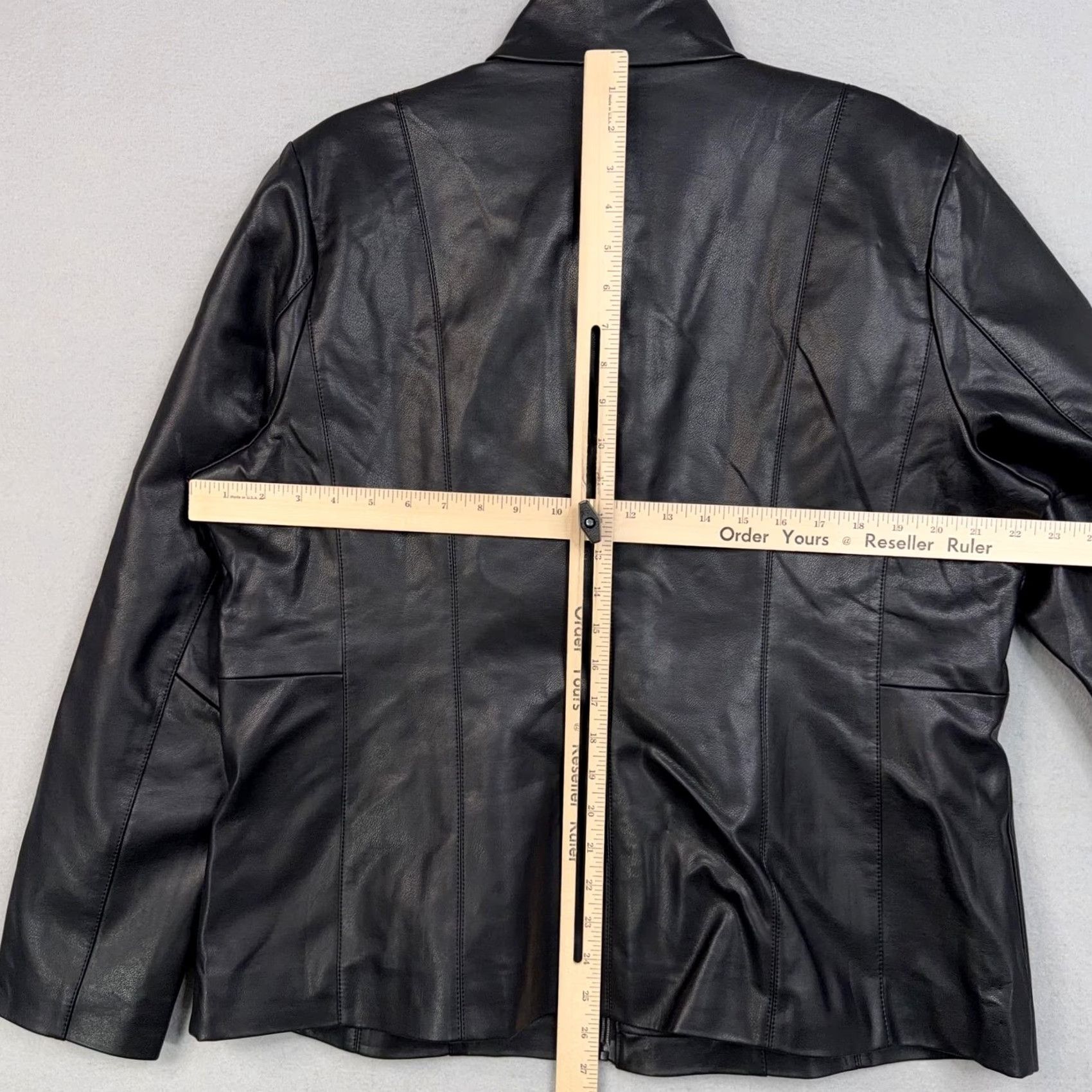 Kenneth Cole Kenneth Cole Jacket Womens XL Black Faux Leather Full Zip Mid Length Classic Size XL / US 12-14 / IT 48-50 - 5 Thumbnail
