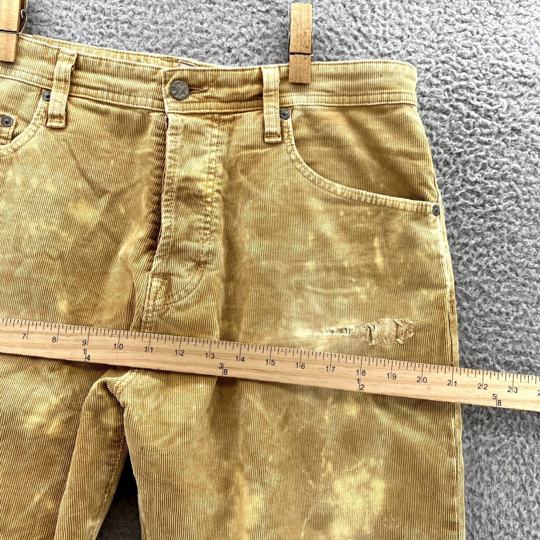 Vintage AG Adriano Goldschmied The Clyfton Corduroy Jeans Men's 32x28 Beige 90s Grunge Workwear Durable Relaxed Jeans Mens Size US 32 / EU 48 - 7 Thumbnail