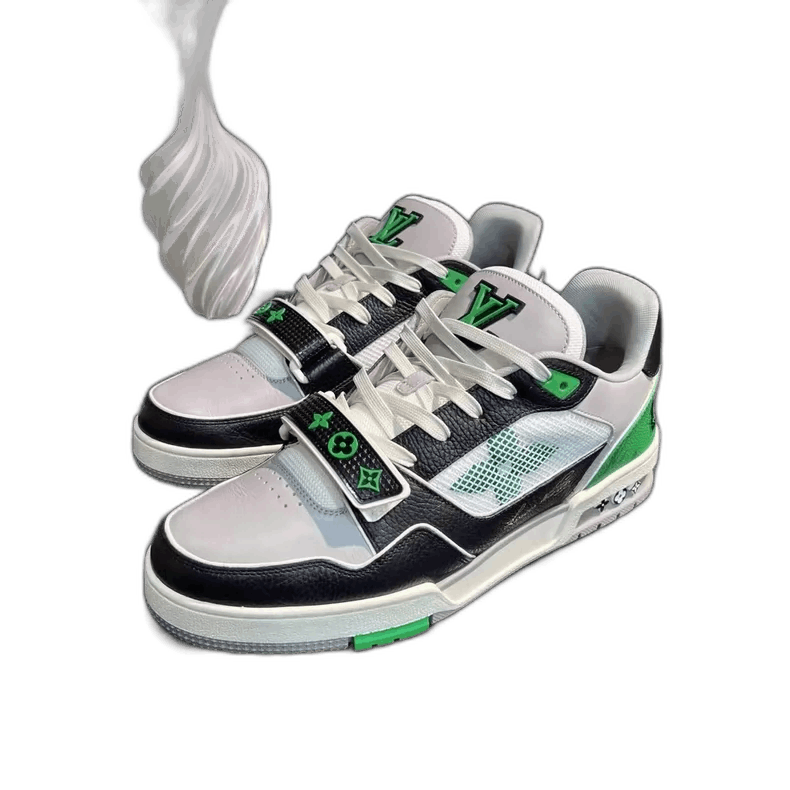 Louis Vuitton Black Green Velcro Trainer Sneakers-yf Size US 9 / EU 42 - 1 Thumbnail
