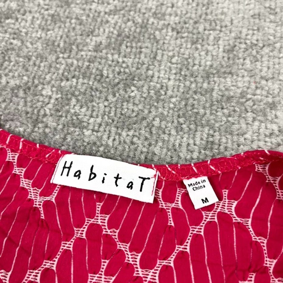Habitat HABITAT Clothes To Live In Blouse Top Womens Medium Pink White Stretch Pullover Size M / US 6-8 / IT 42-44 - 2 Thumbnail