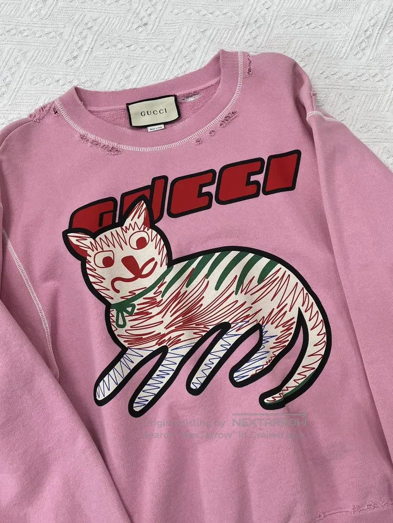 Gucci Gucci Pink old hole design cat letter sweatshirt Size XS / US 0-2 / IT 36-38 - 2 Thumbnail
