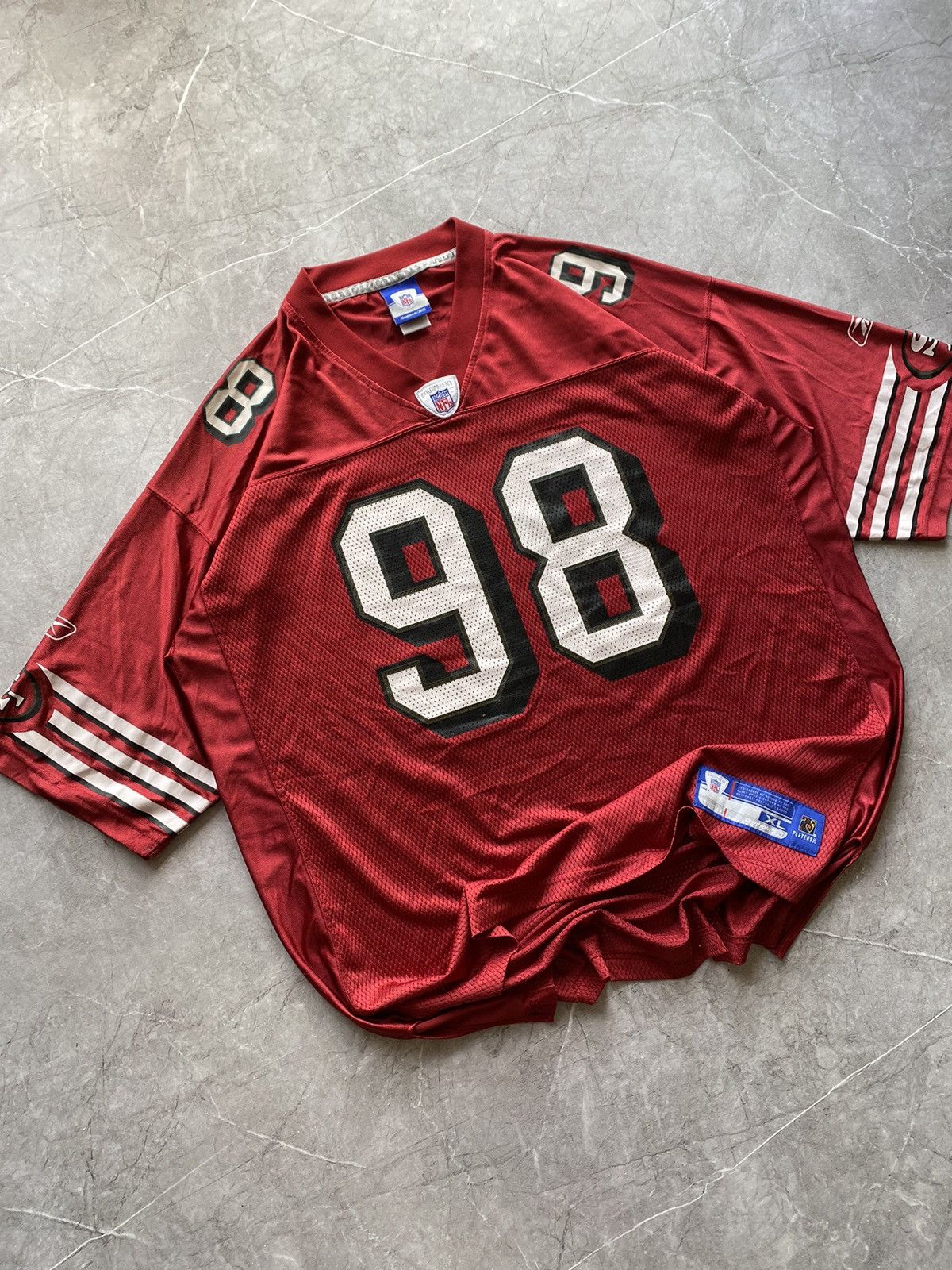 Reebok 🇺🇸SAN FRANCISCO 49ERS NFL FOOTBALL JERSEY REEBOK #98 PETERSON Size US XL / EU 56 / 4 - 1 Thumbnail