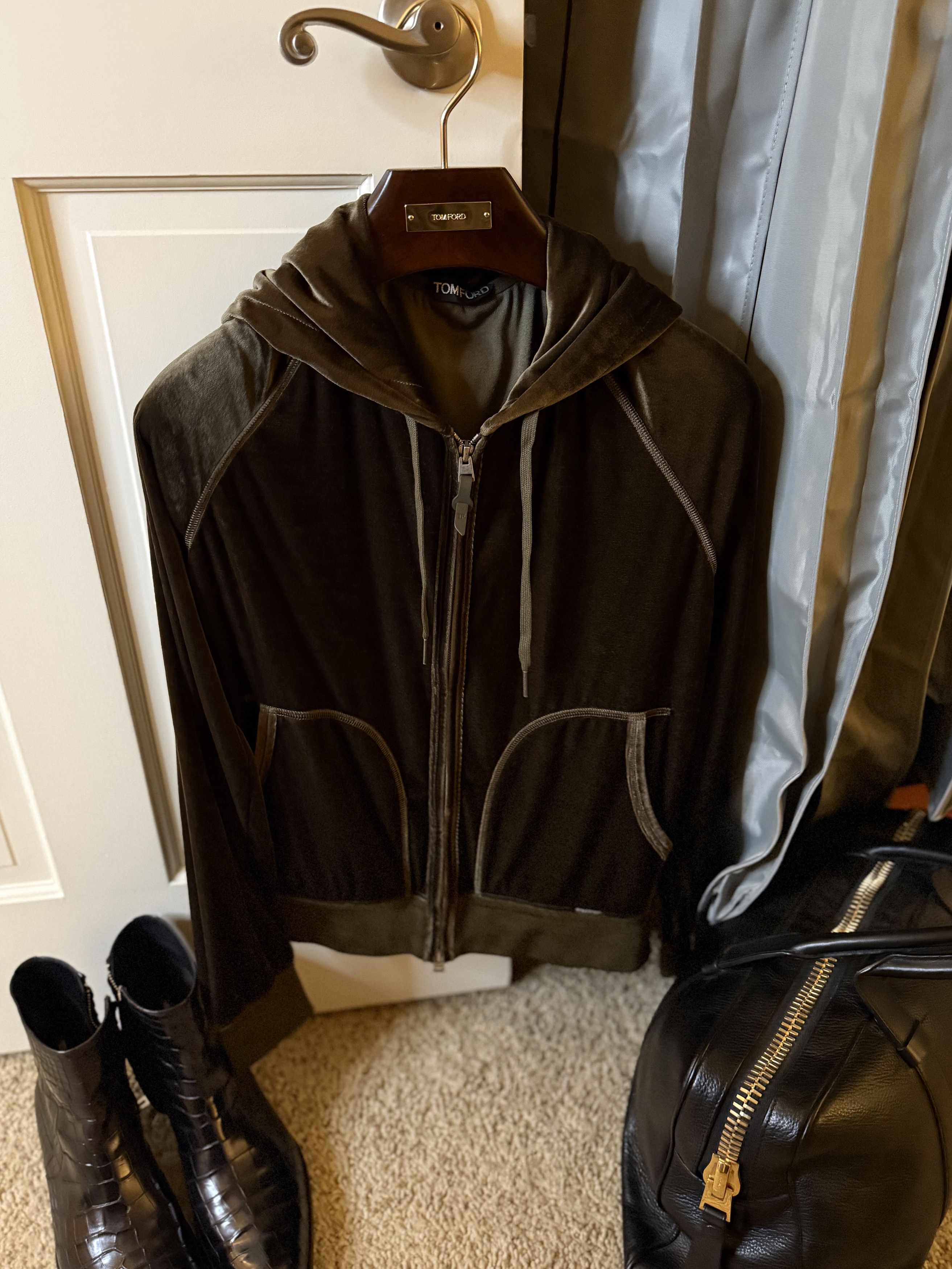 Tom Ford Best Dressed $1,850 w/Tax Velour Luxury Double Zip Hoodie Size US M / EU 48-50 / 2 - 11 Thumbnail