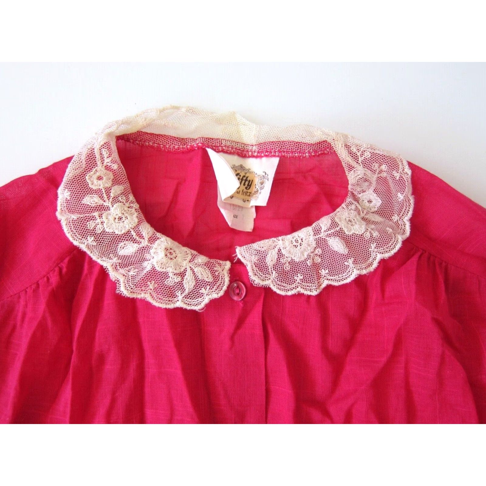 Pinko VINTAGE Nifty Blouse Shirt Women S-M Pink Long Sleeve Button Down Lace Neck 70s 80s 90s Mens Womens Size S / US 4 / IT 40 - 3 Thumbnail