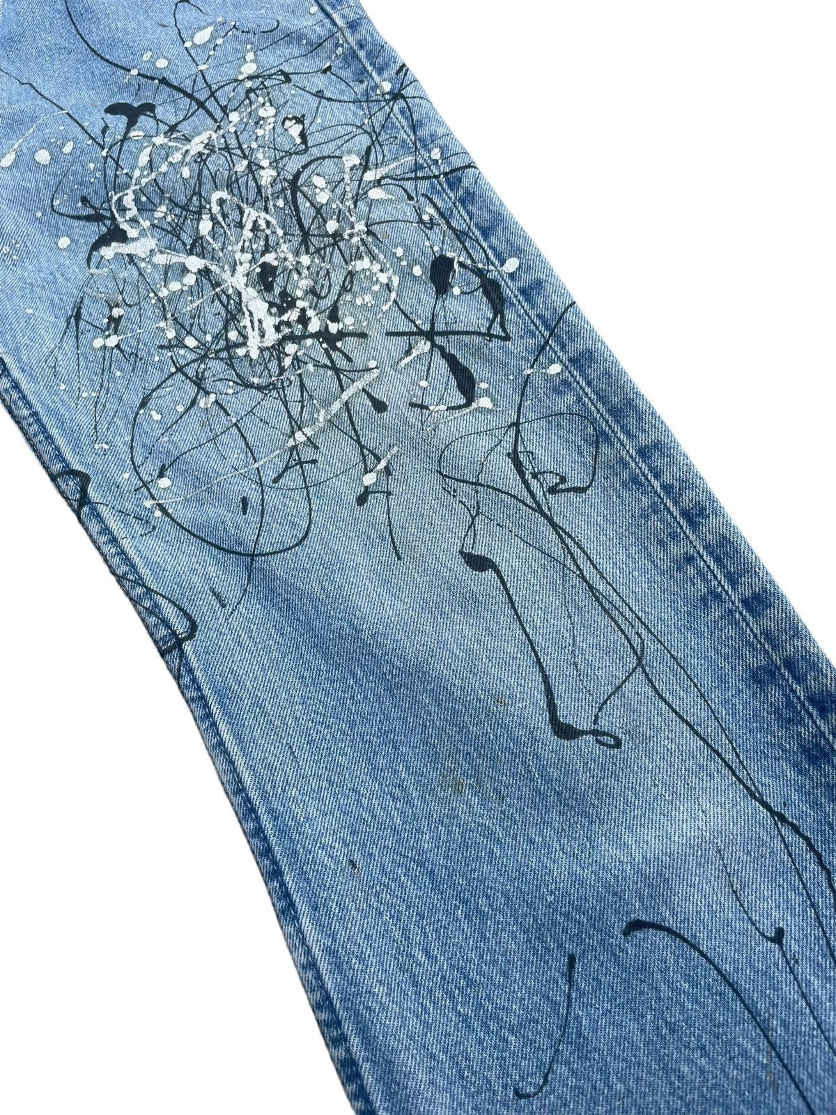 Levi's Vintage 1999 Levis 501 e Usa Painted Design Size US 30 / EU 46 - 4 Thumbnail