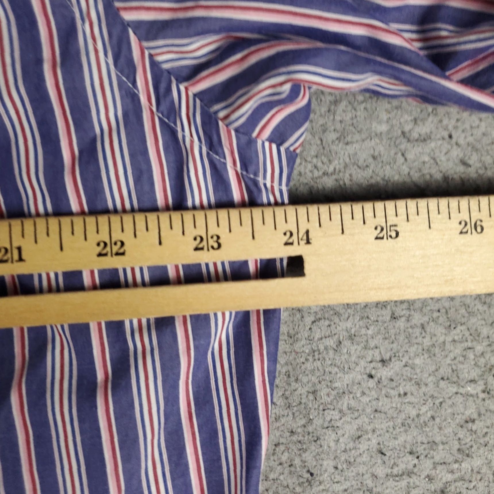 Faconnable Faconnable Shirt Mens XL Blue Red White Striped Button-Up Classic French Woven Size 46R - 5 Thumbnail