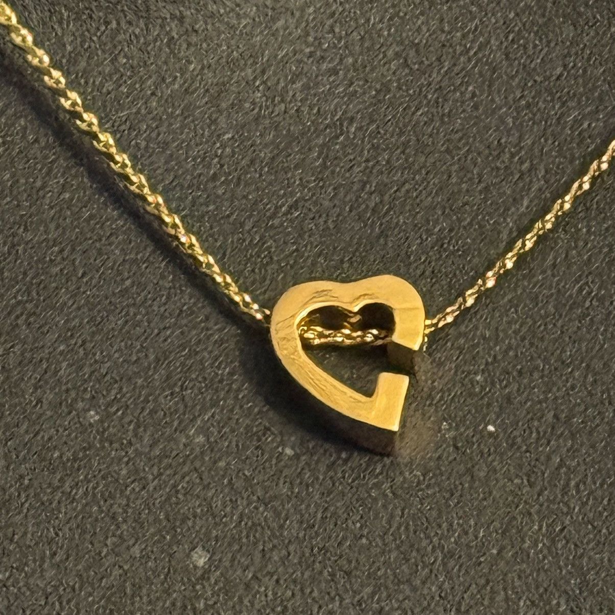 Vintage Vintage gold tone open heart pendant necklace Size ONE SIZE - 2 Thumbnail