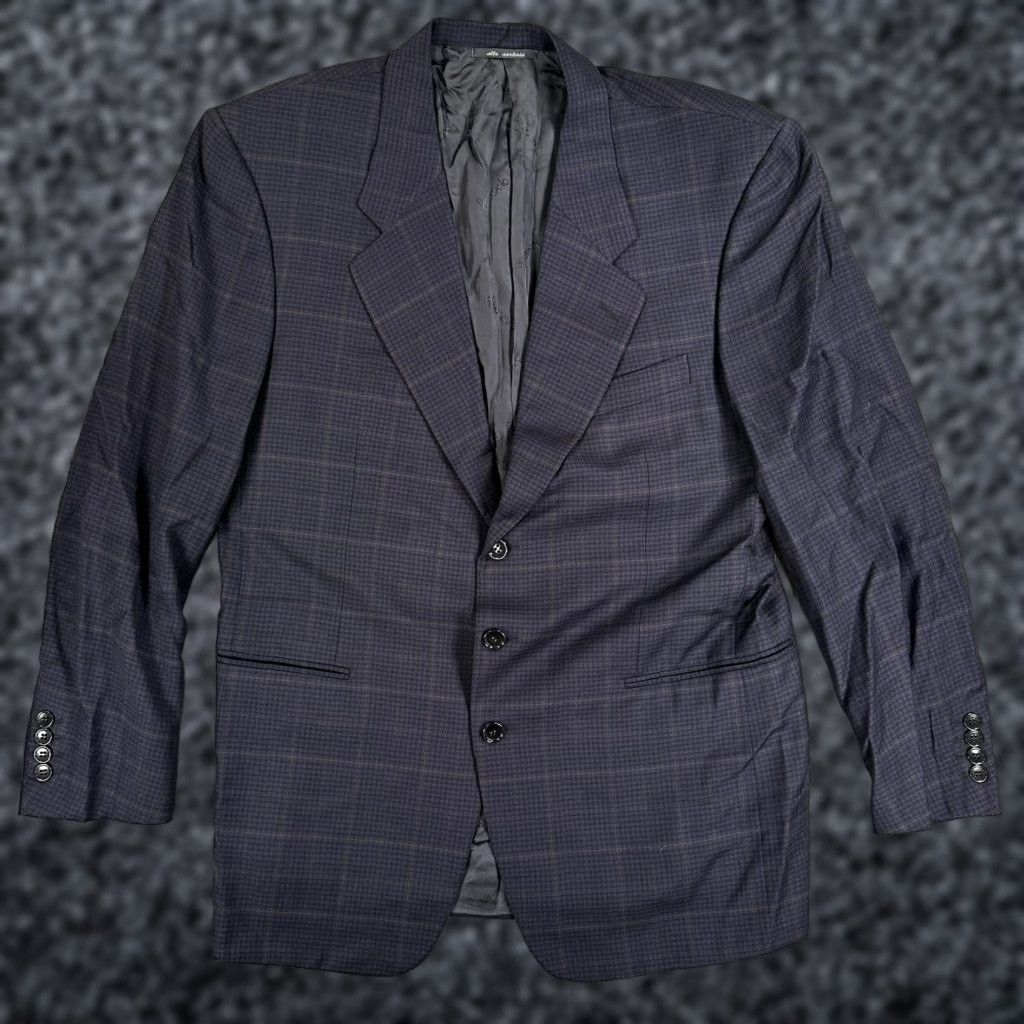 Vintage Ravazzolo Sport Coat Mens 42 Blue Check Wool Three Button Jacket Italy Size US XS / EU 42 / 0 - 1 Thumbnail