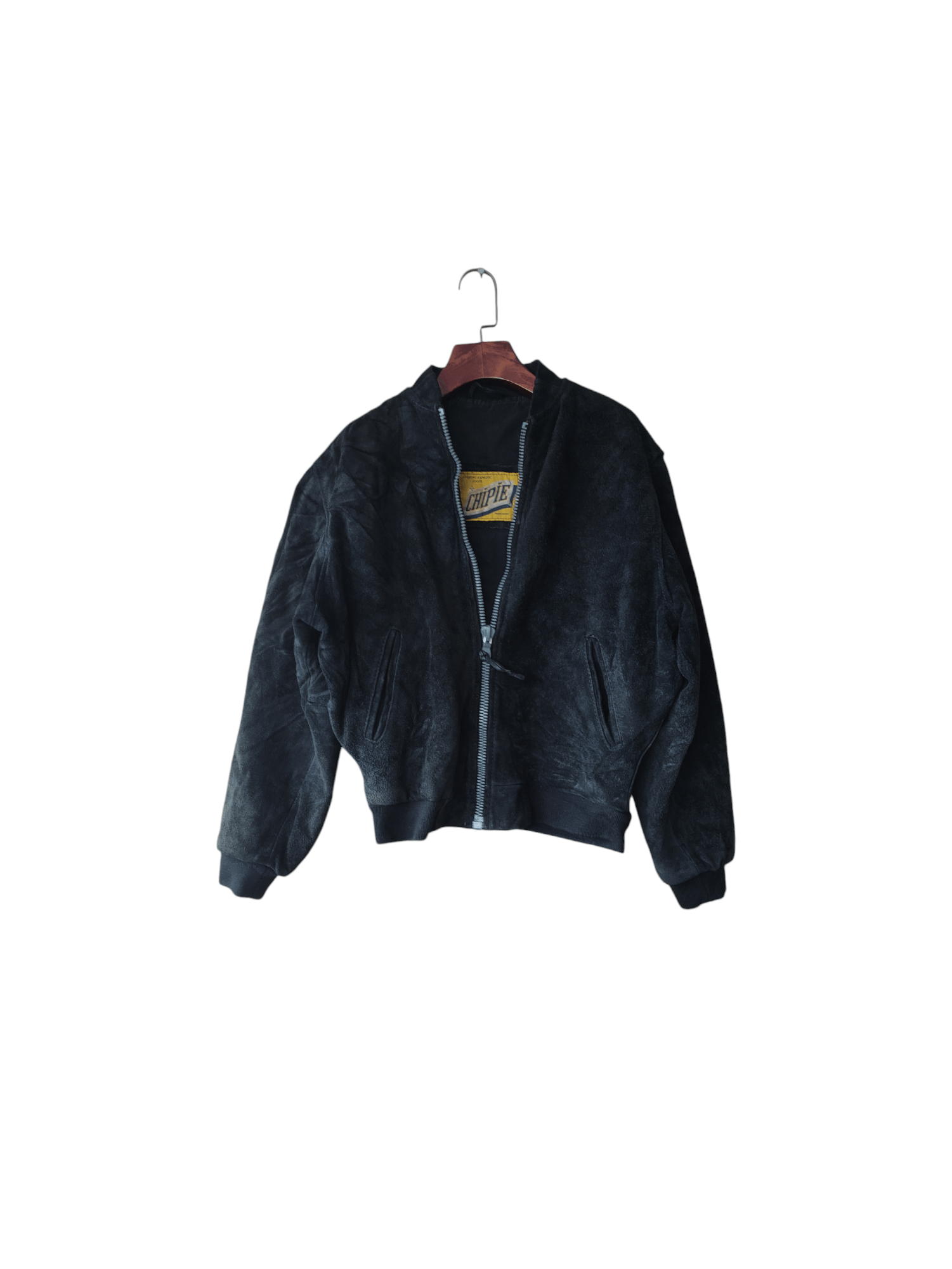 Vintage 80's CHIPIE SUEDE LEATHER BOMBER JACKET RIRI ZIPPER Size US M / EU 48-50 / 2 - 1 Thumbnail