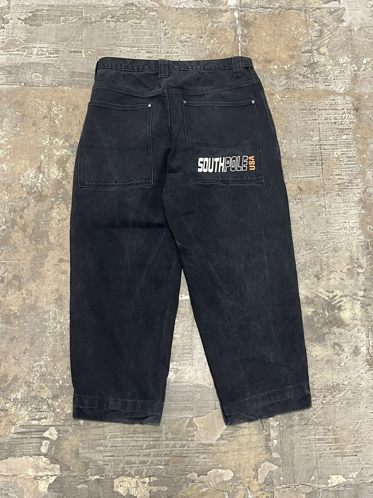 image of Crazy Southpole Y2K Wide Leg Skater Pants in Black, Men's (Size 38)