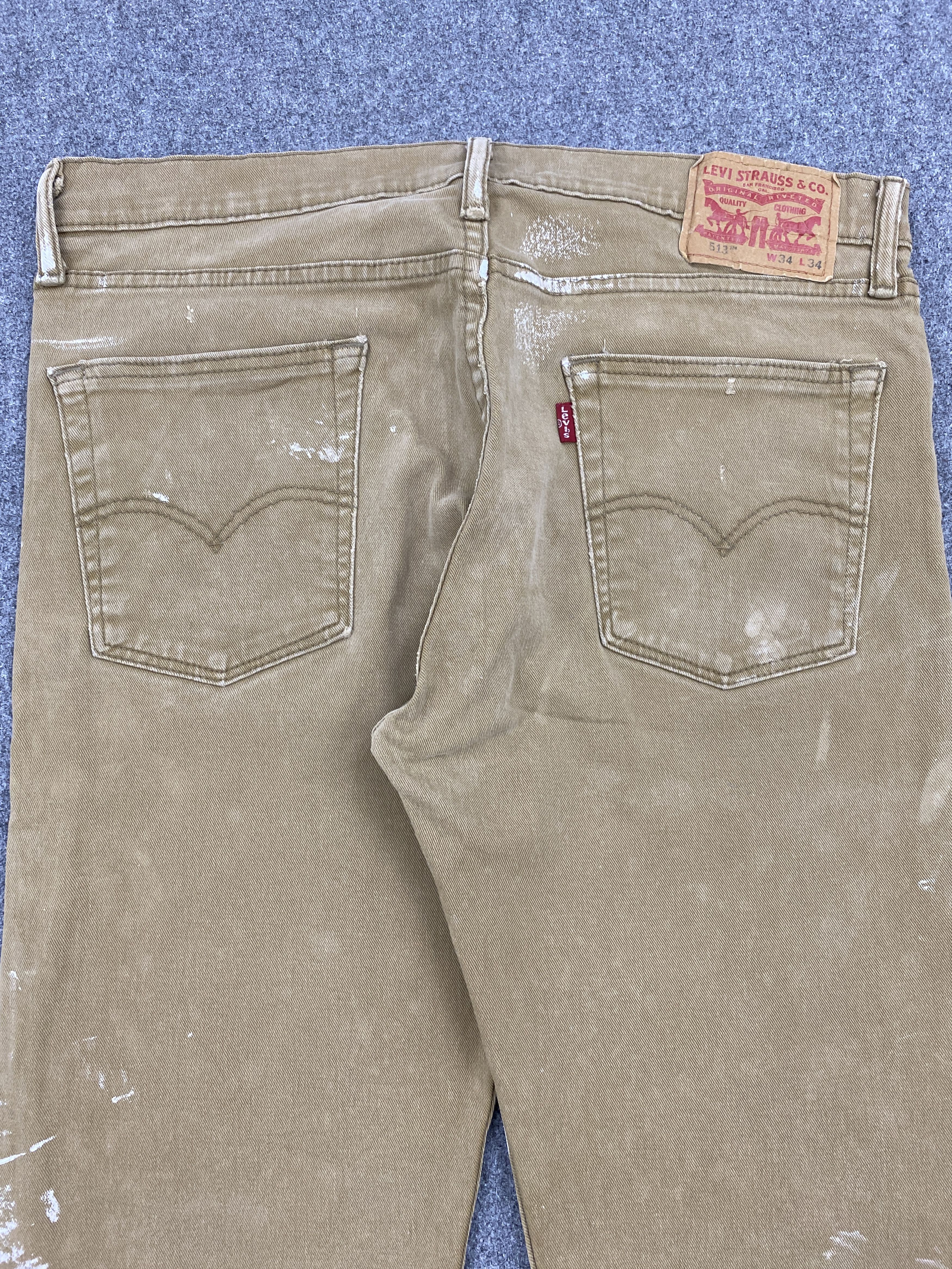 Levi's × Vintage Splatter Paint Vintage Levis 513 Brown Jeans Size US 34 / EU 50 - 4 Thumbnail