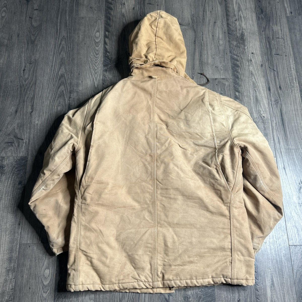Carhartt Vintage 90s carhartt artic tan chore jacket with hood Size US L / EU 52-54 / 3 - 2 Thumbnail