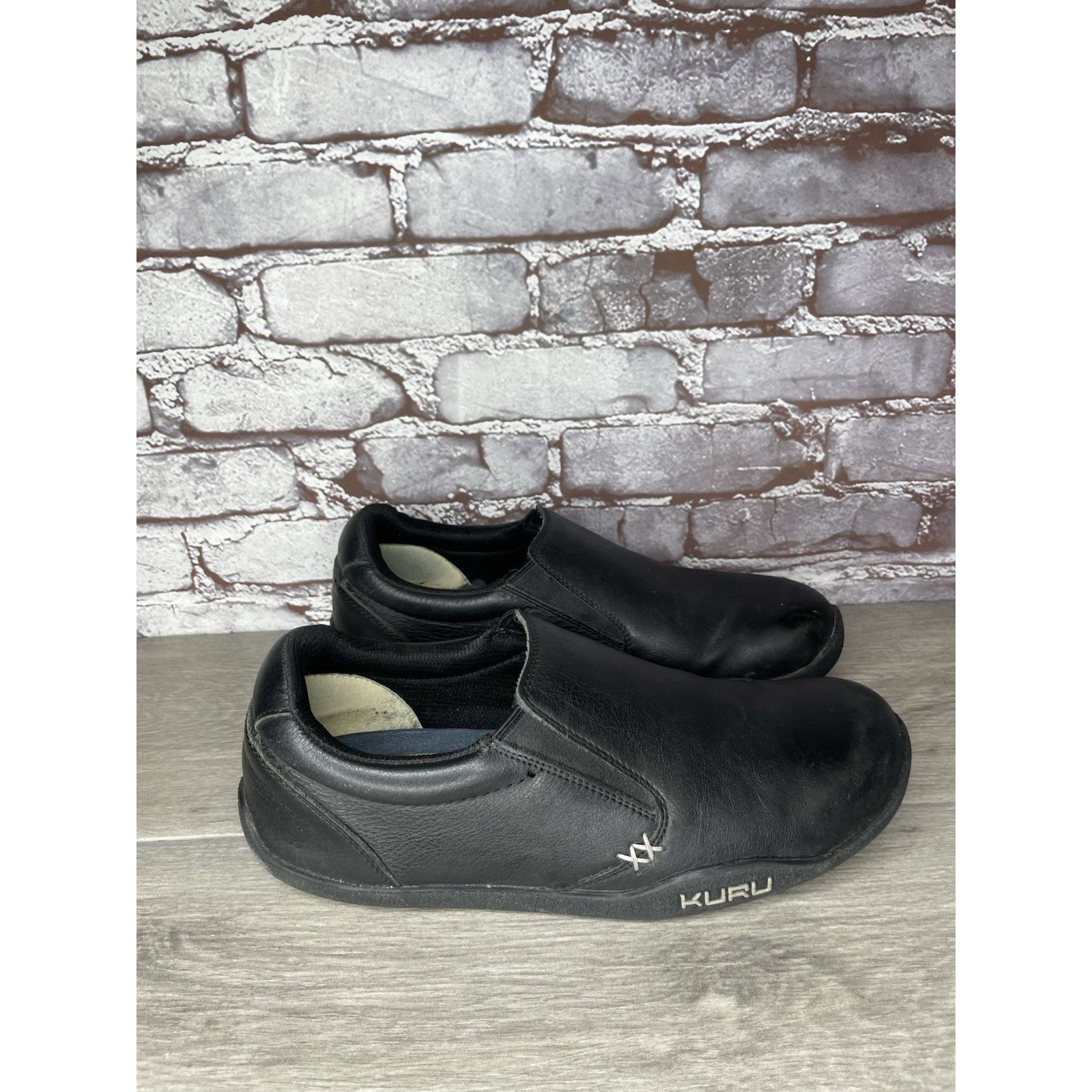 Guru Kuru Kivi Black Leather 10250180 Slip On Walking Loafers Com Size US 9.5 / EU 42-43 - 15 Thumbnail