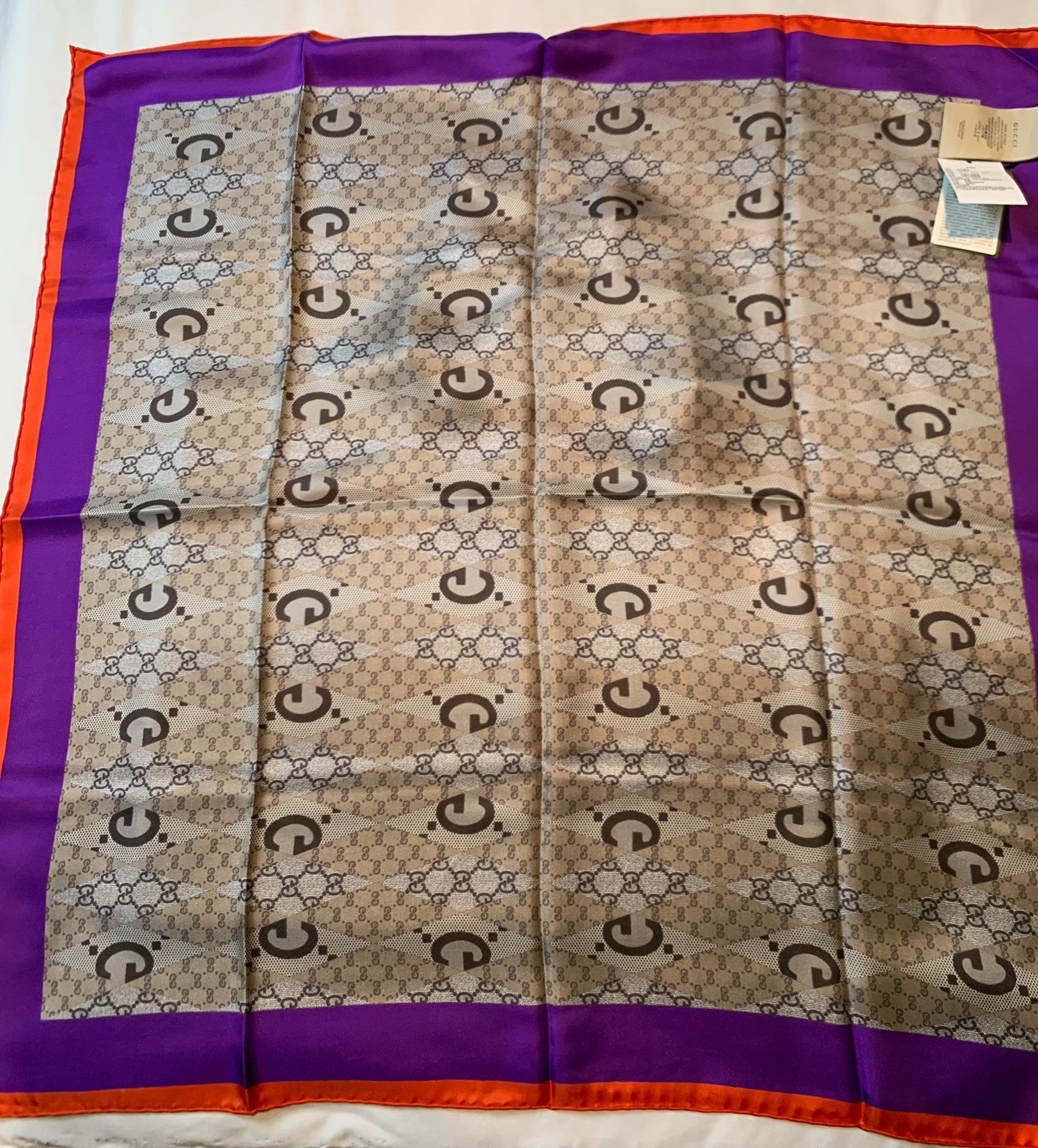 Gucci Gucci Brand-new full-print mulberry silk scarf 2501-Nextarr Size ONE SIZE - 2 Thumbnail