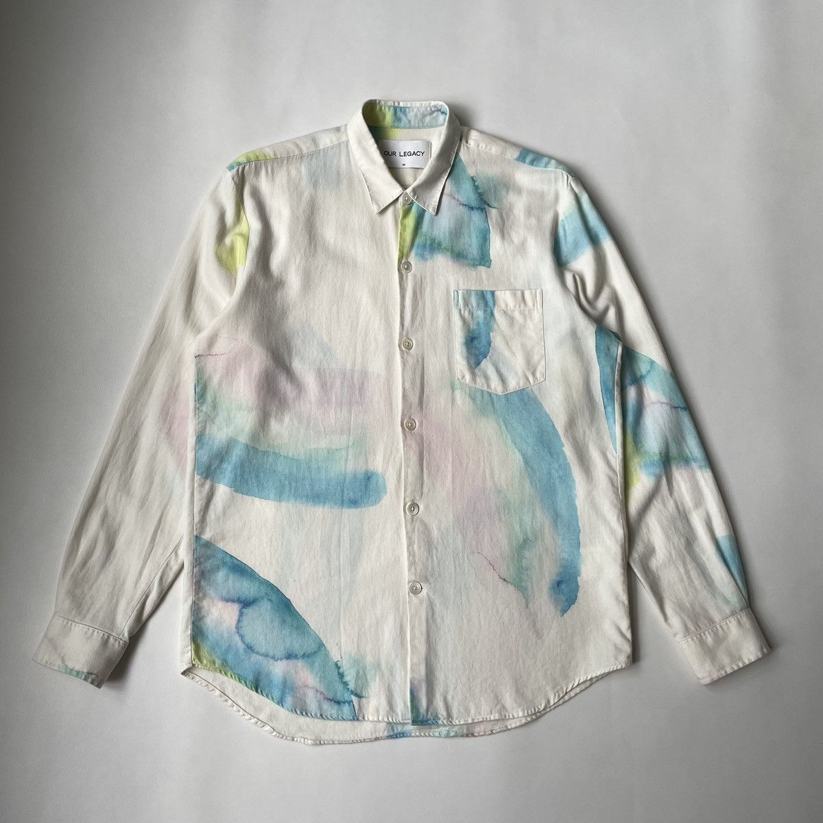 Pre-owned Our Legacy A/w 14 Watercolour Print Shirt In Multicolor