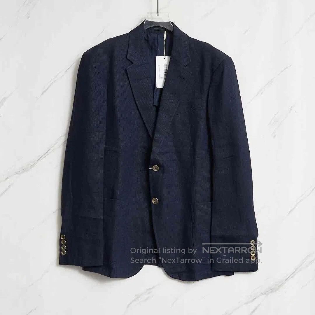 Armani Collezioni Armani Collezioni Men's Dark Blue Linen Suit. Size US M / EU 48-50 / 2 - 1 Thumbnail