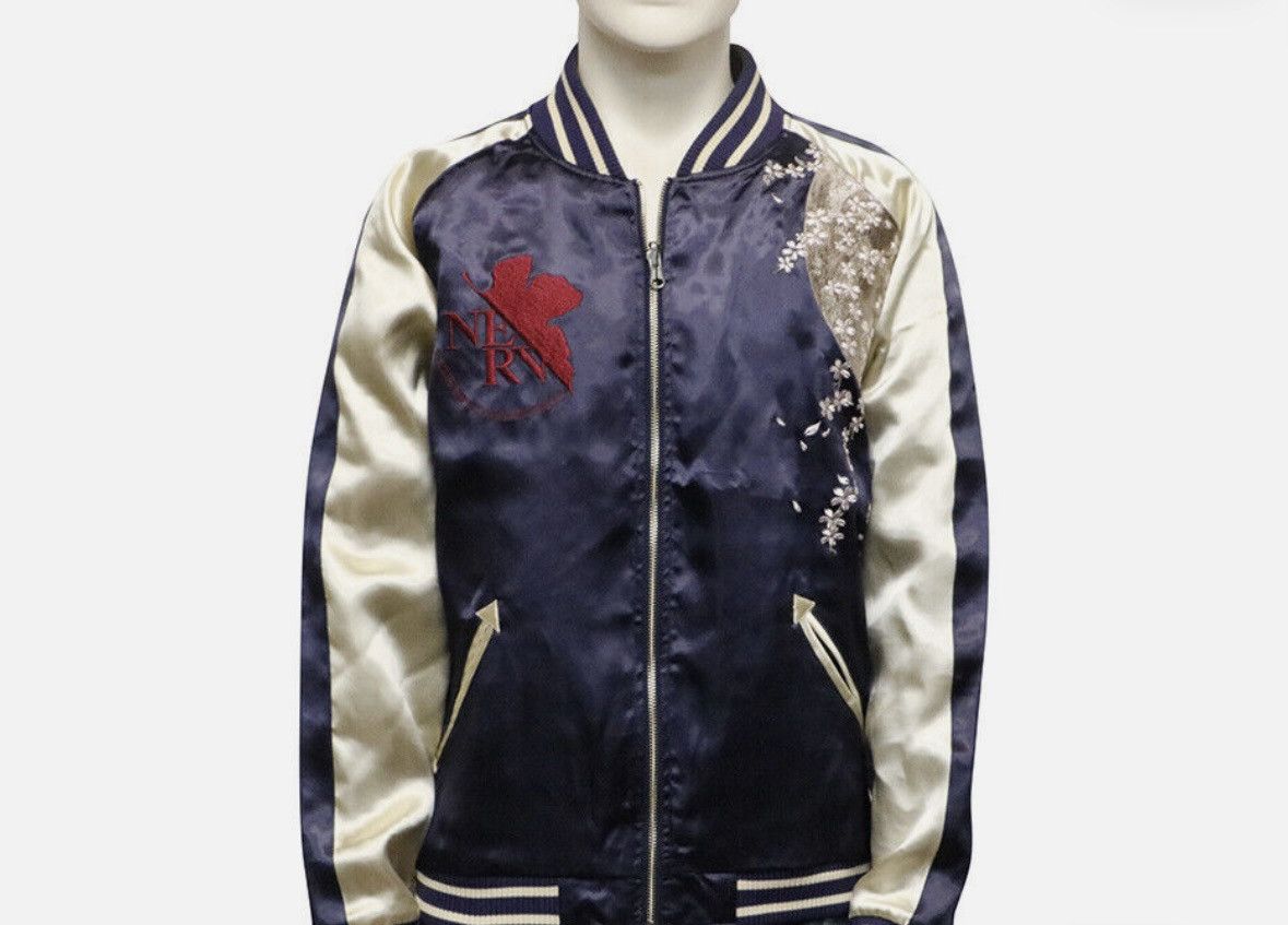 Japanese Brand Nishiki × EVANGELION Rei Ayanami Sukajan & MA-1 Jacket Size US XL / EU 56 / 4 - 2 Thumbnail