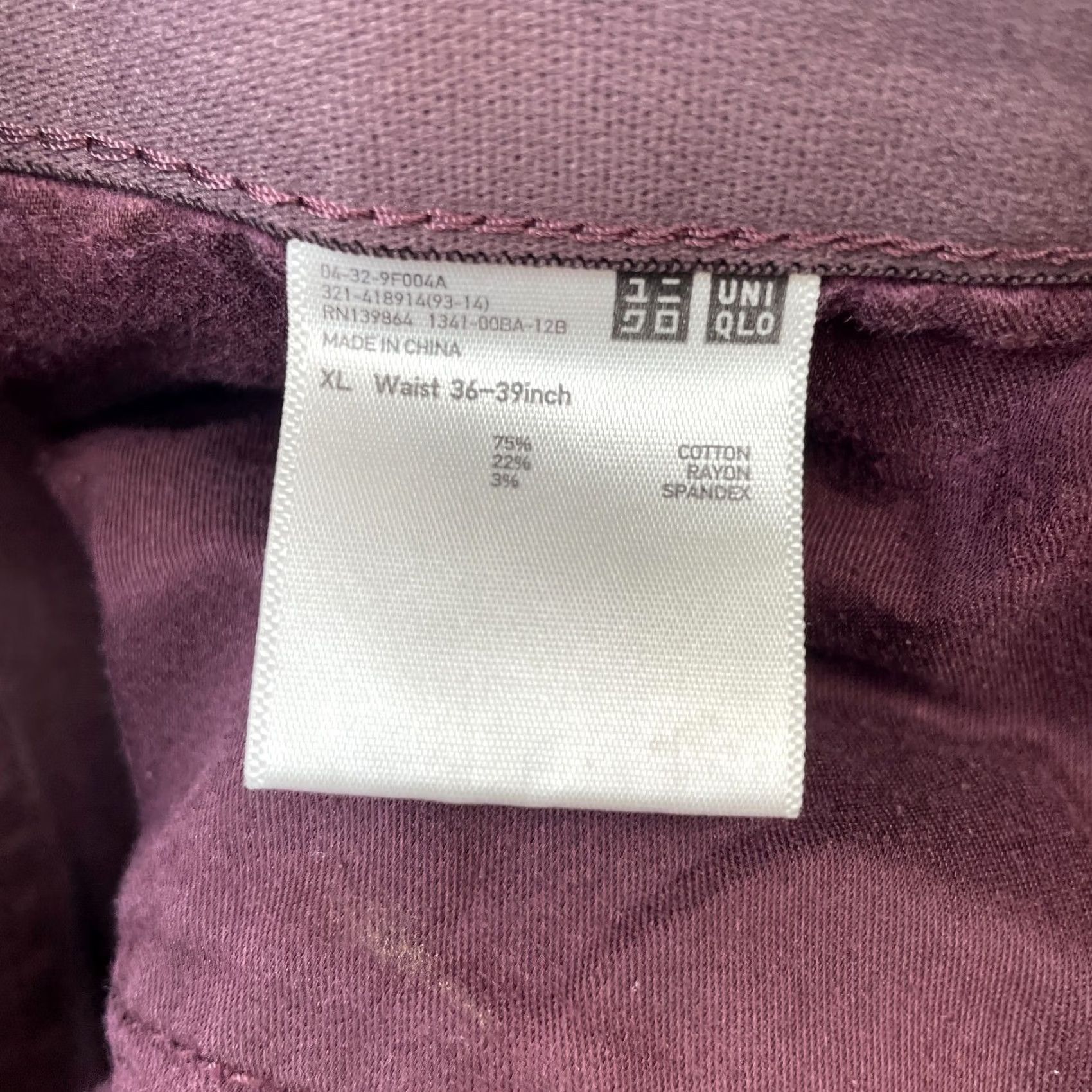 Uniqlo Uniqlo Pants Mens XL Red Ankle Cropped Cotton Stretch Straight Leg 5-Pocket Design Button Zipper Front Flat Front Wear Casual Workwear City Preppy Size US 36 / EU 52 - 3 Thumbnail