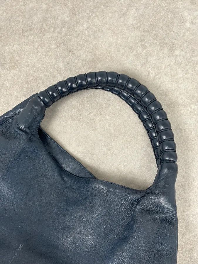 Jil Sander Jil Sander Navy Leather Hobo Bag with Wrapped Handle Size ONE SIZE - 11 Thumbnail