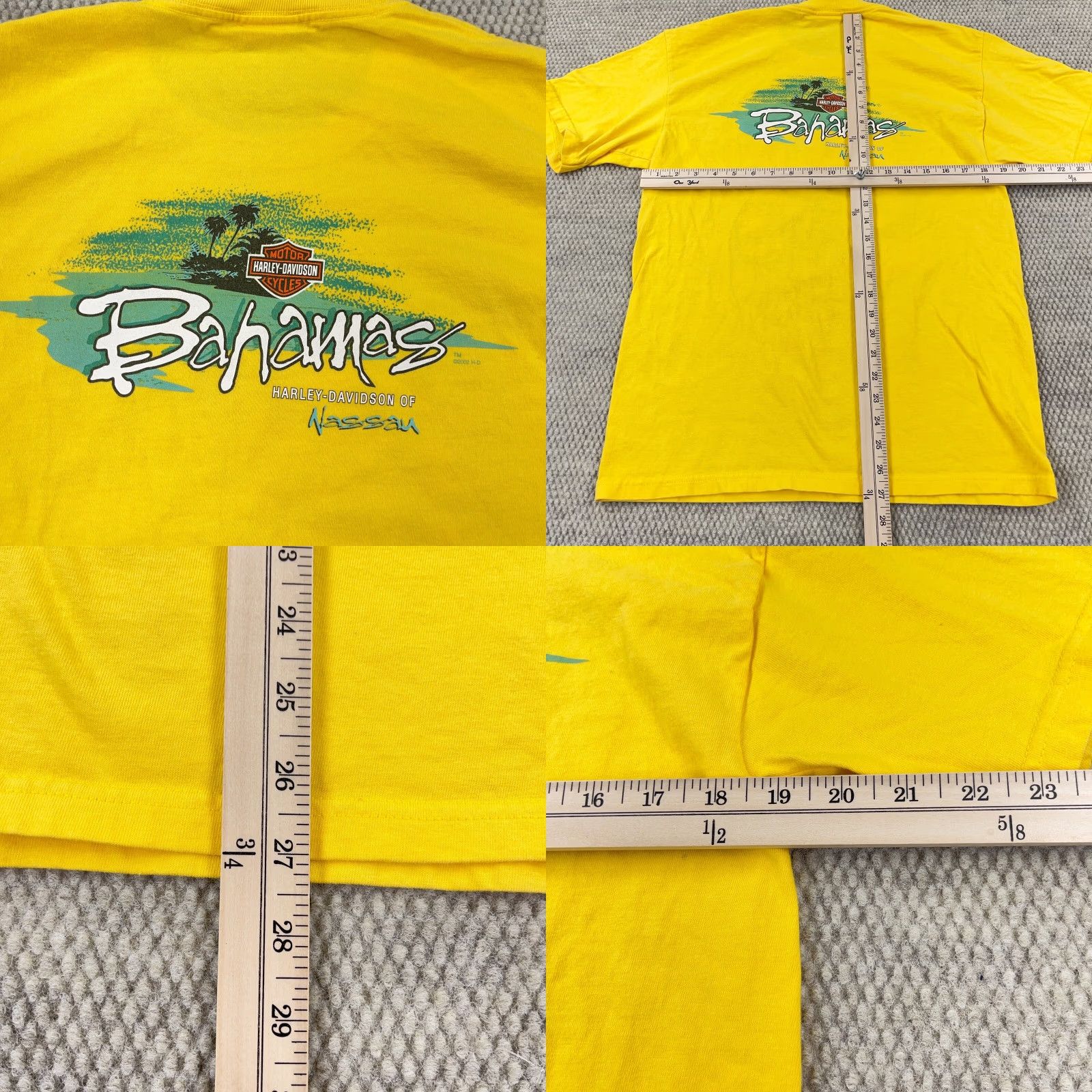 Harley Davidson VINTAGE Harley-Davidson Shirt Men M Yellow Bahamas Tee Biker Motorcycle Y2K Size US M / EU 48-50 / 2 - 8 Thumbnail