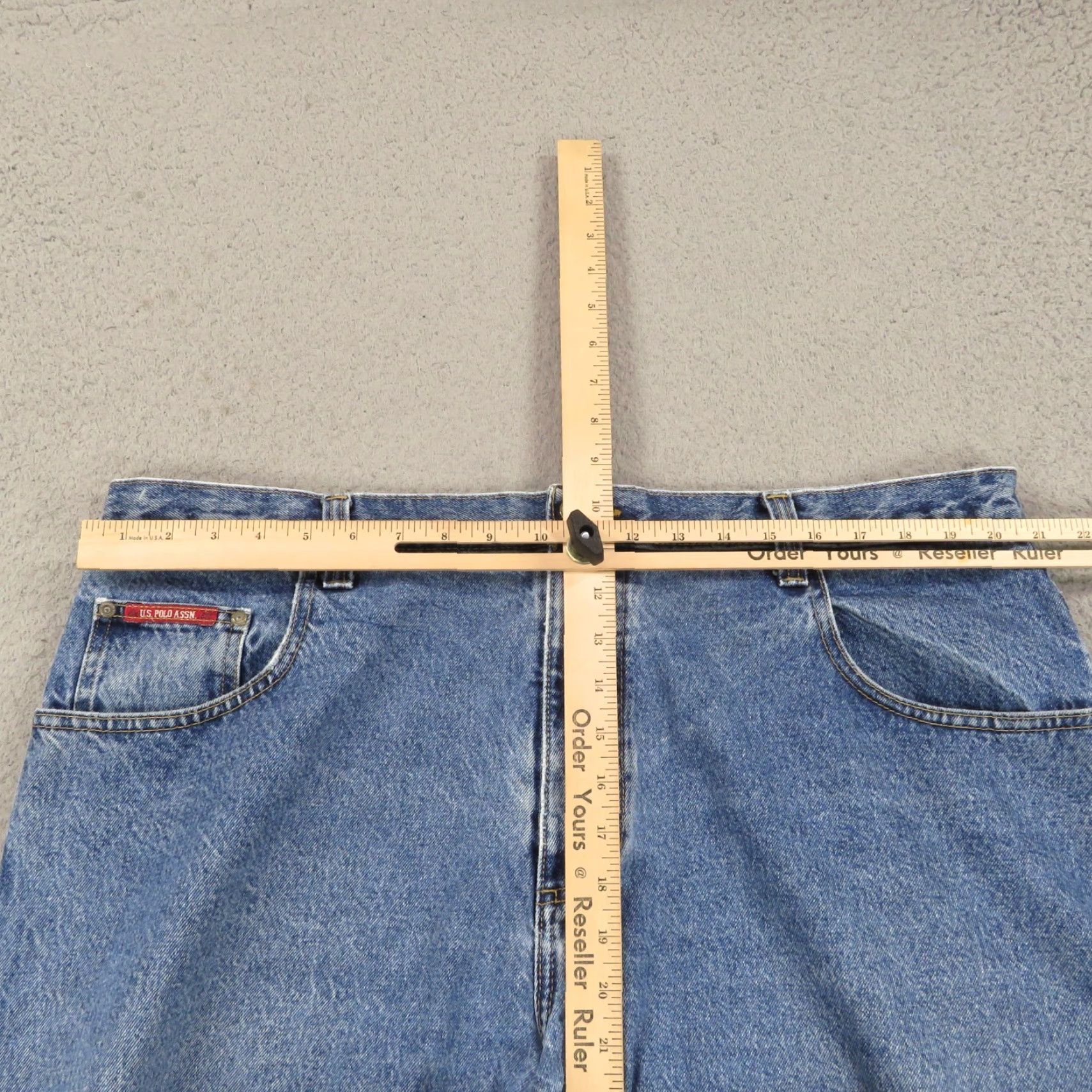 Vintage VTG US Polo Assn Bermuda Shorts Men 40 Baggy Y2K Carpenter Grunge Flag Skater 90s Denim Blue 5-Pocket Mens Size US L / EU 52-54 / 3 - 7 Thumbnail