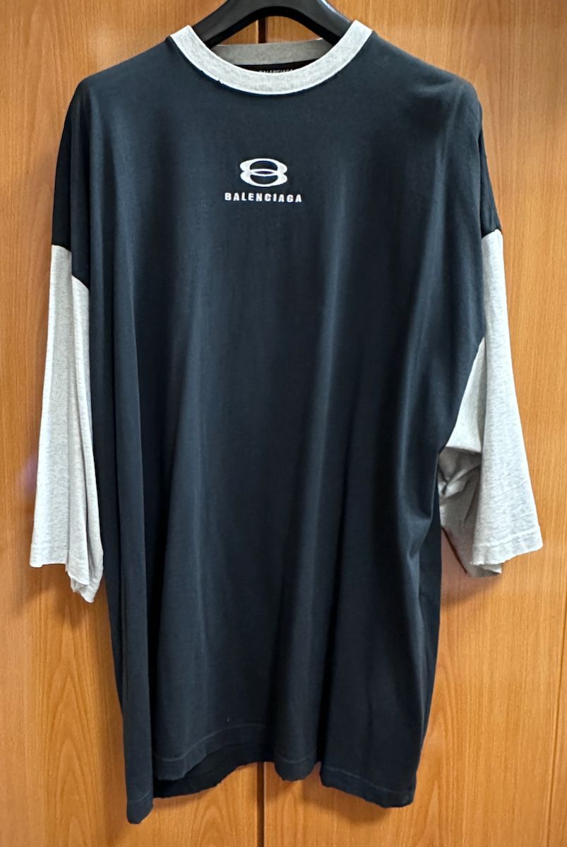Pre-owned Balenciaga 22ss Utility 3/4 T-shirt In Black/grey