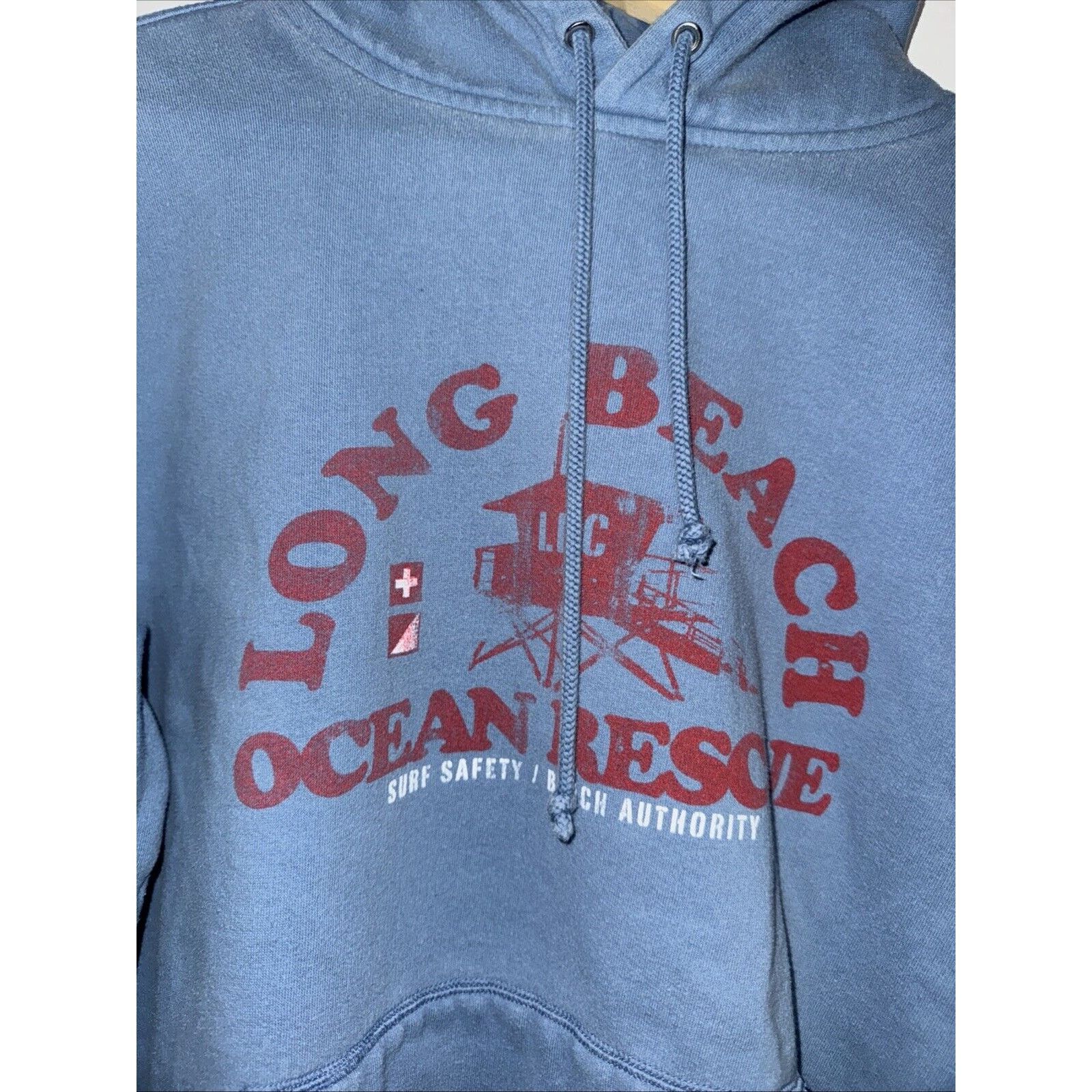 Mossimo × Vintage Mossimo Hoodie Blue L 23x25 Long Beach Ocean Rescue Surfing Size US L / EU 52-54 / 3 - 2 Thumbnail